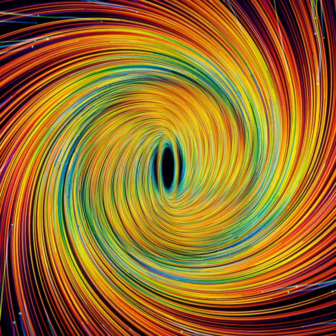 Inside a colorful hurricane