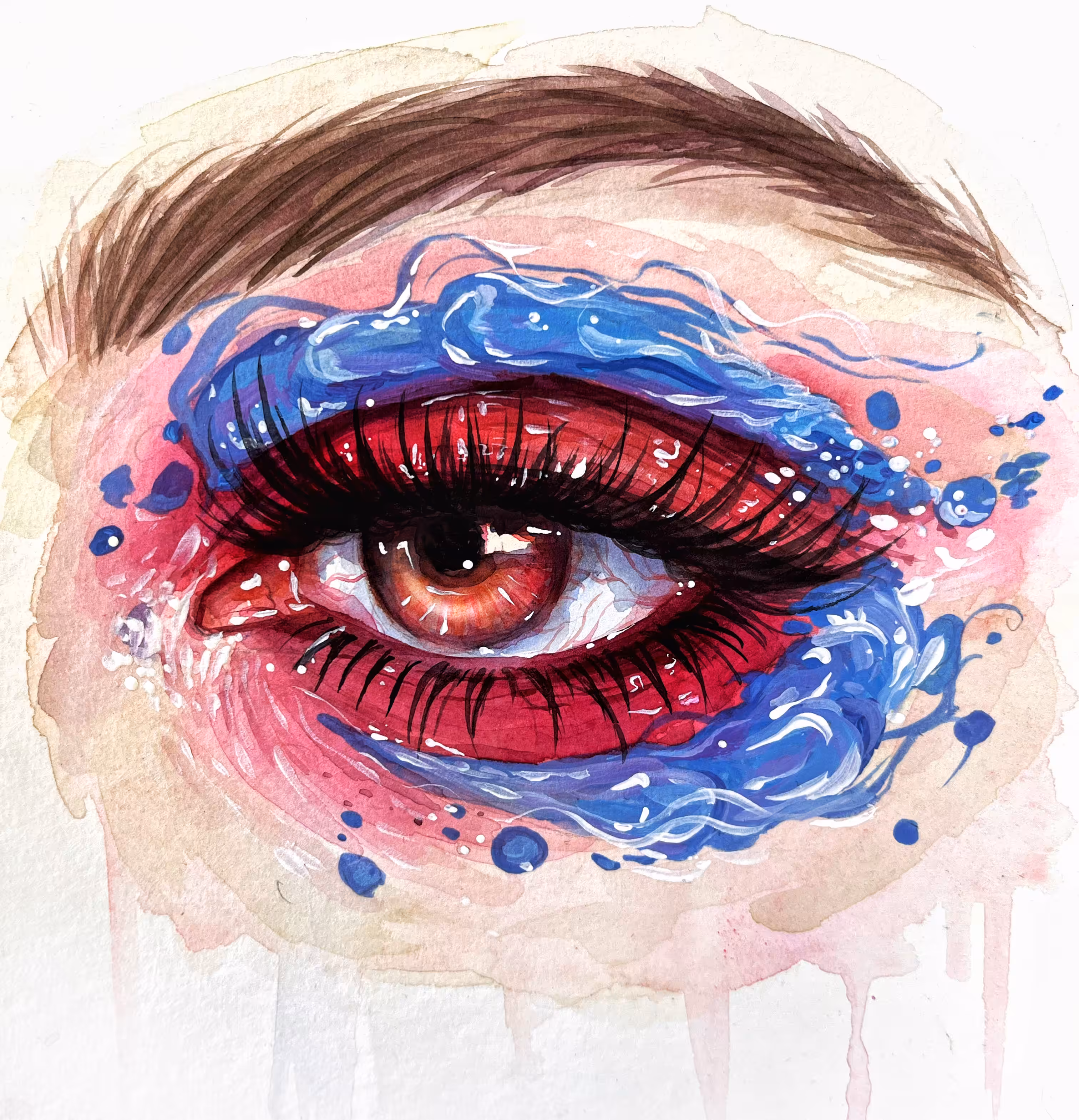 Watercolor eye "Sky"