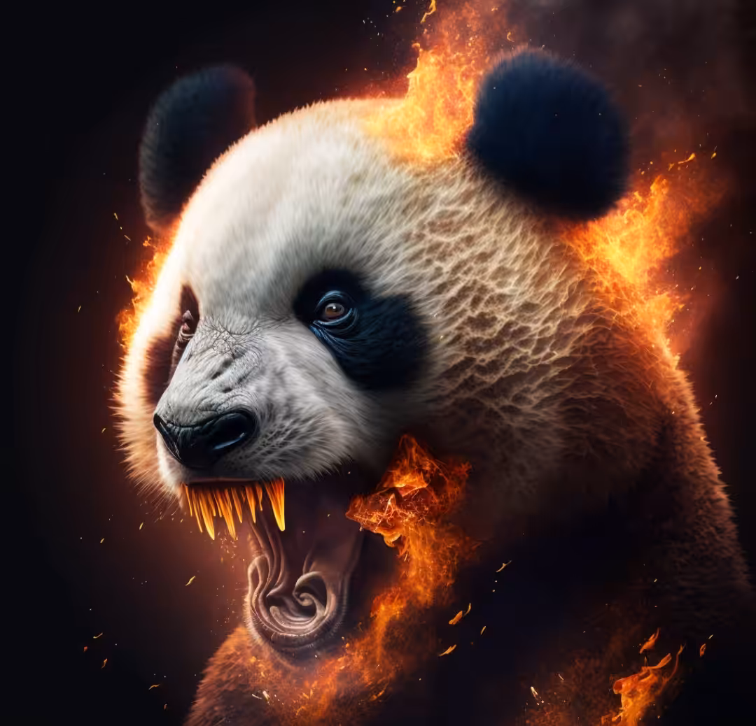 Just Art: On Fire: Panda