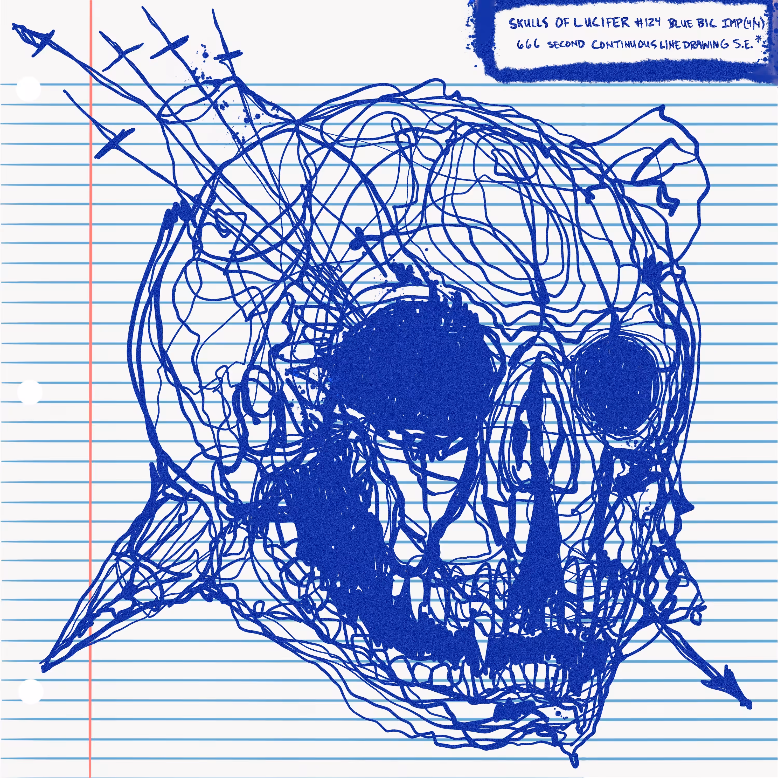 BLUE BIC IMP 666s Continuous Line Drawing IV