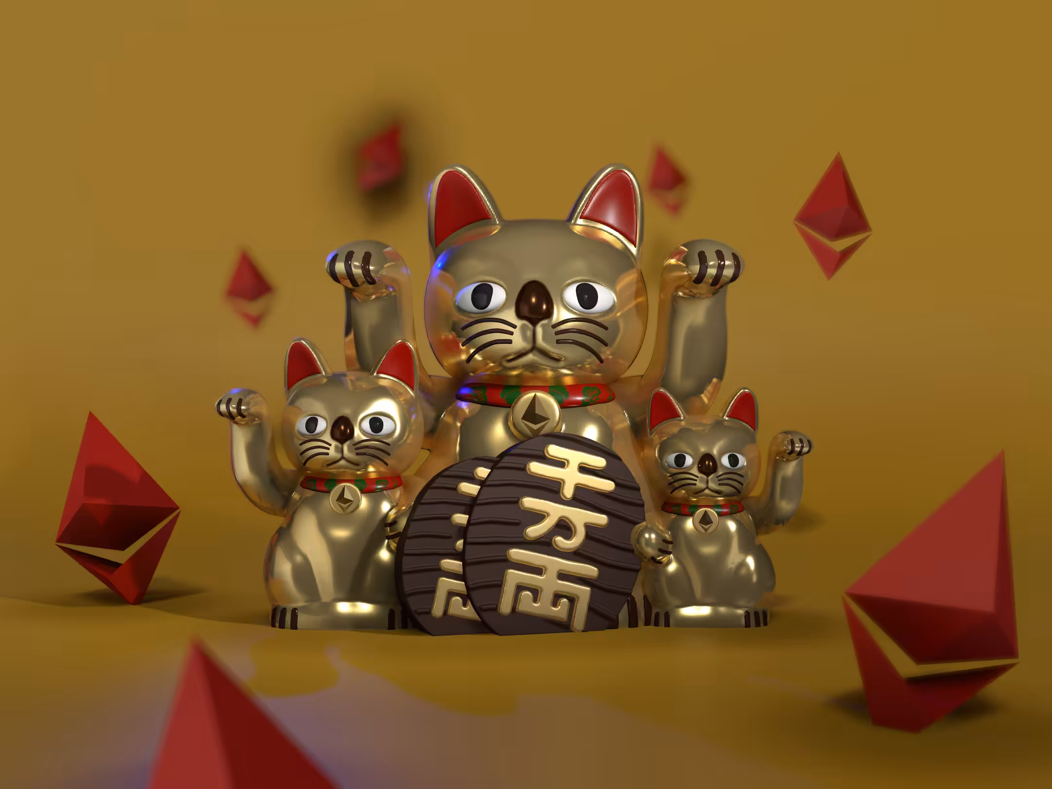 The maneki-neko taliaman.