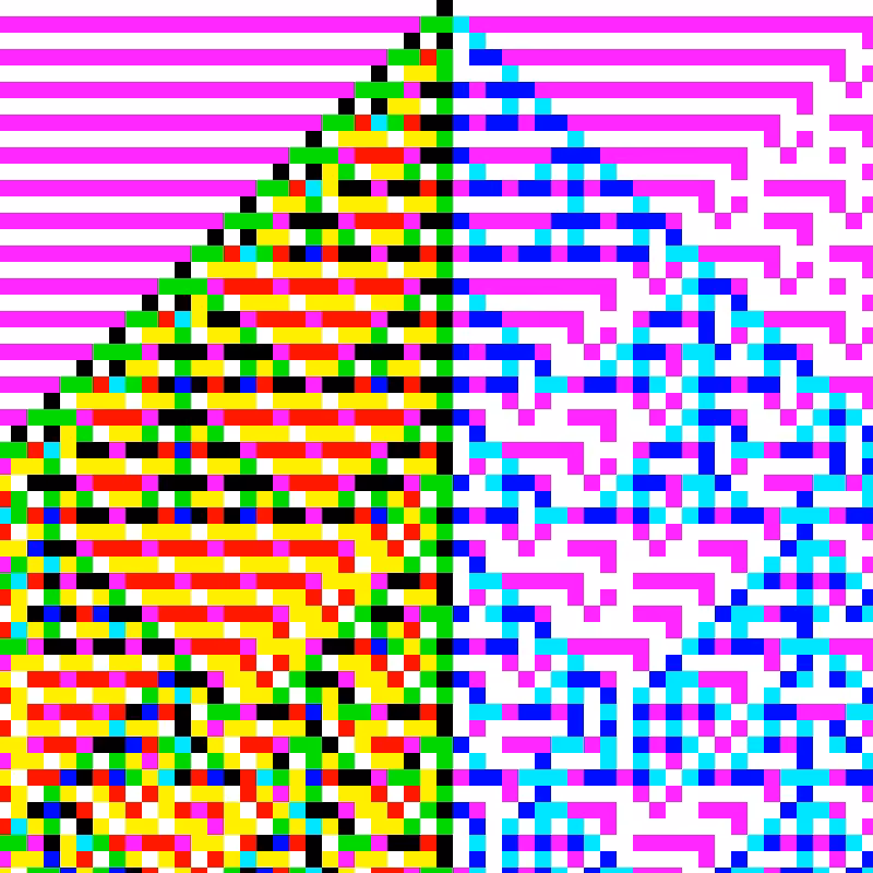 RGB Elementary Cellular Automaton #344