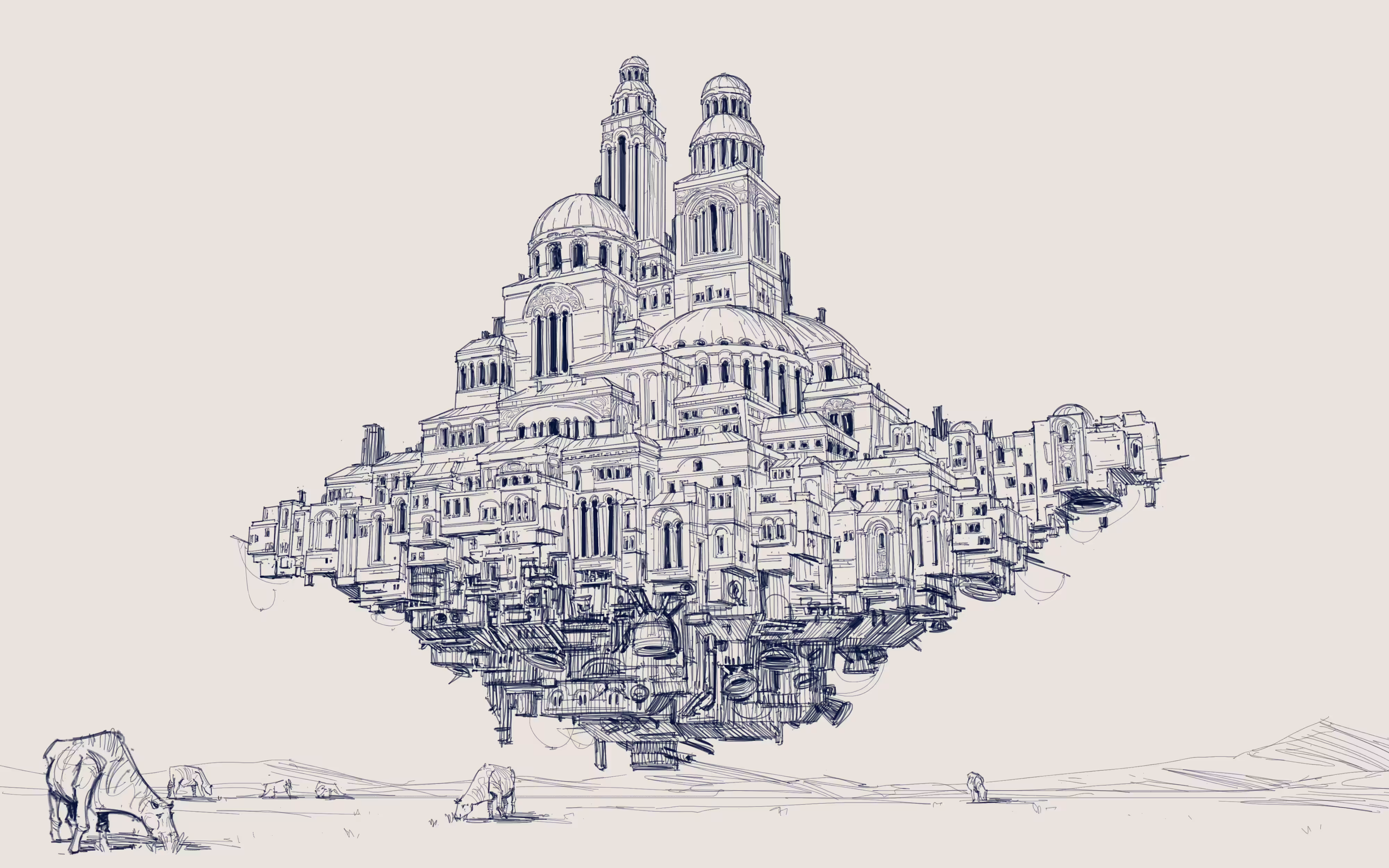 Floating City (Lineart Version)