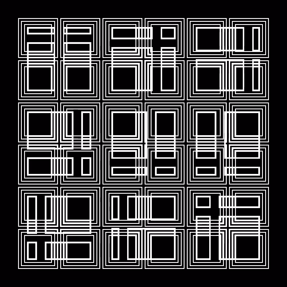 Occluded Squares with Multiple Line Widths on a Square Grid