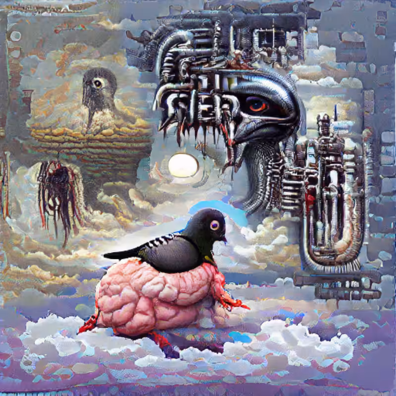 Pigeon Sat on a Brain Reflecting Existence #5
