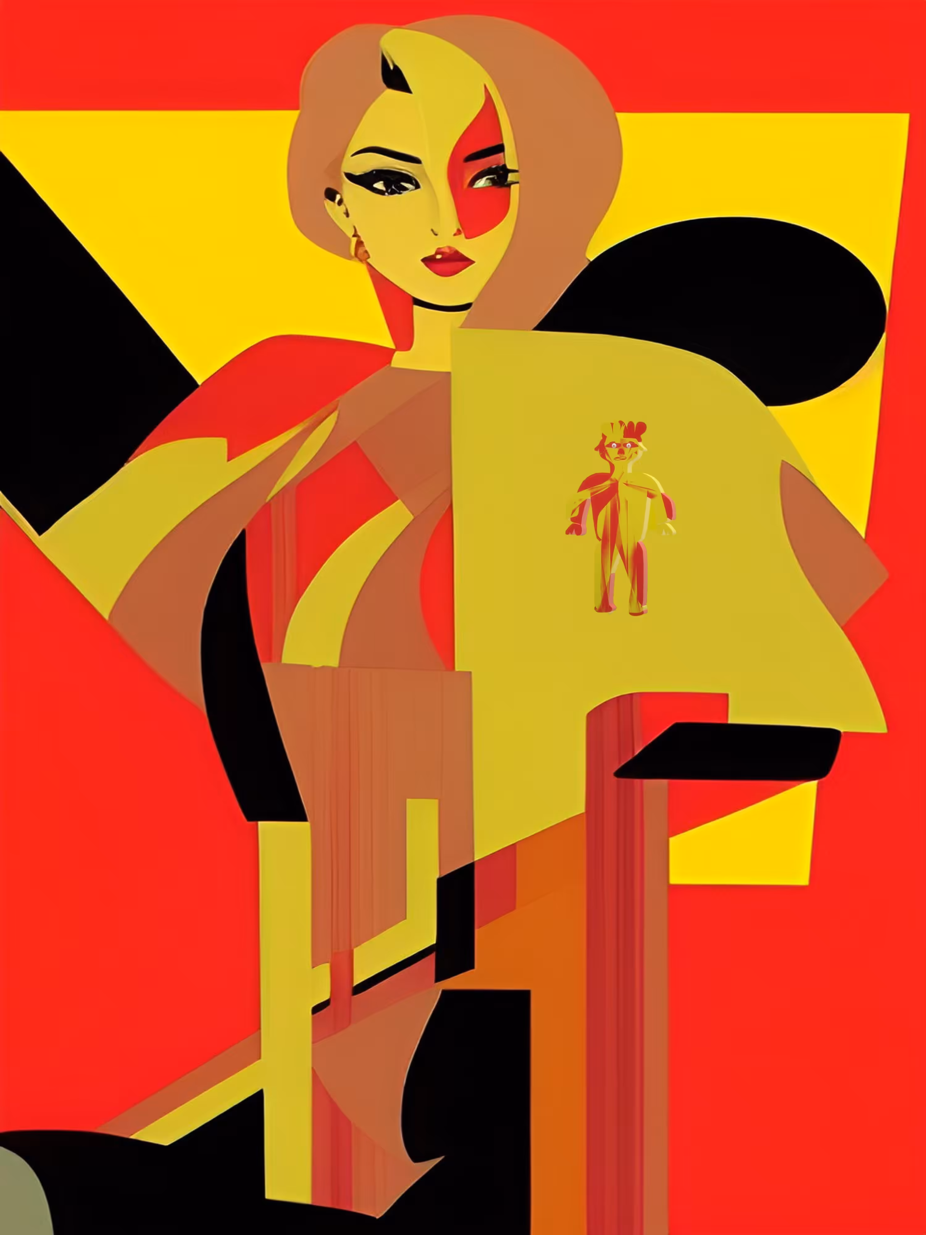Abstract alien woman with weirdo