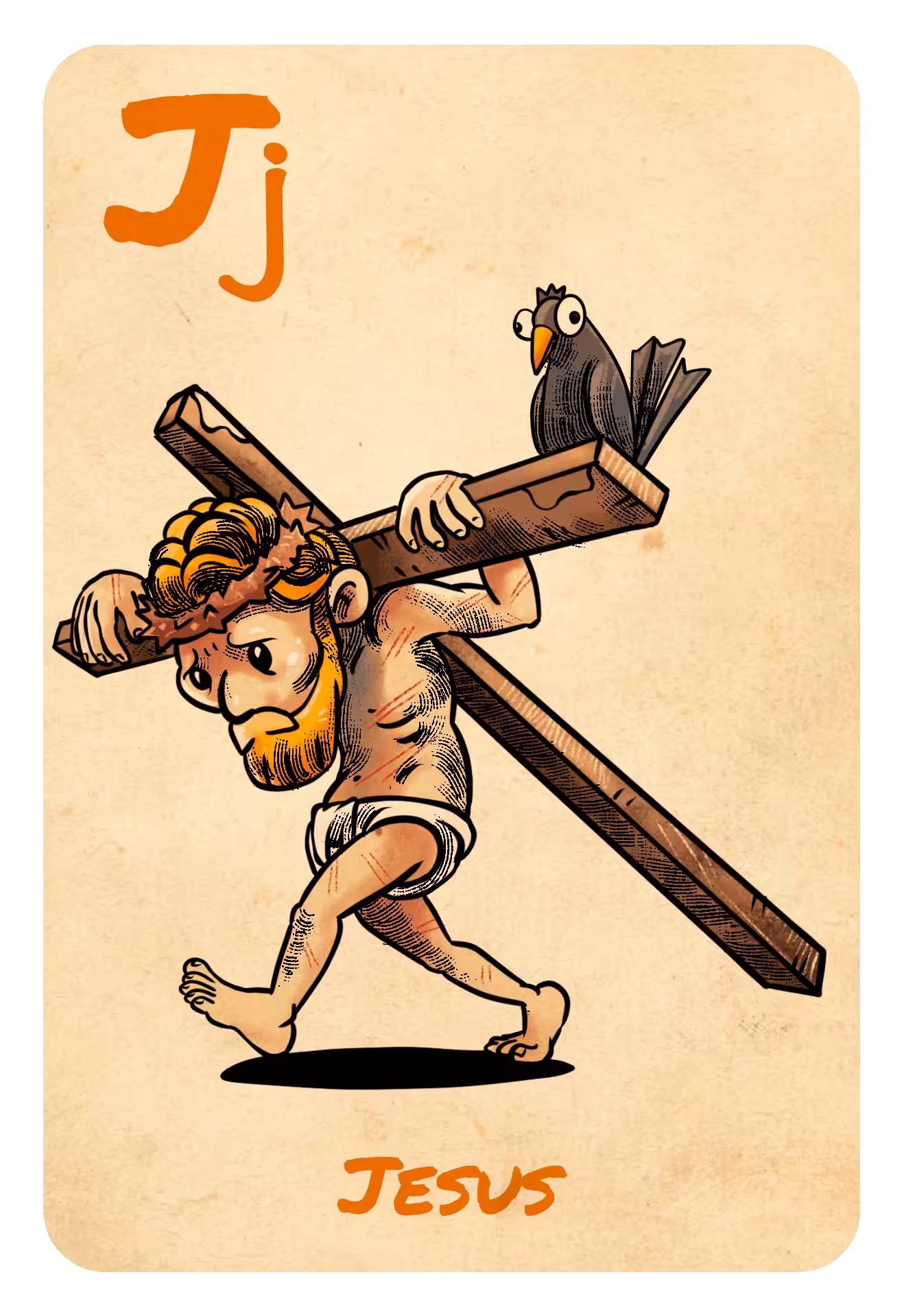 Alphabet Card Letters of SEWER STORY: J Jesus
