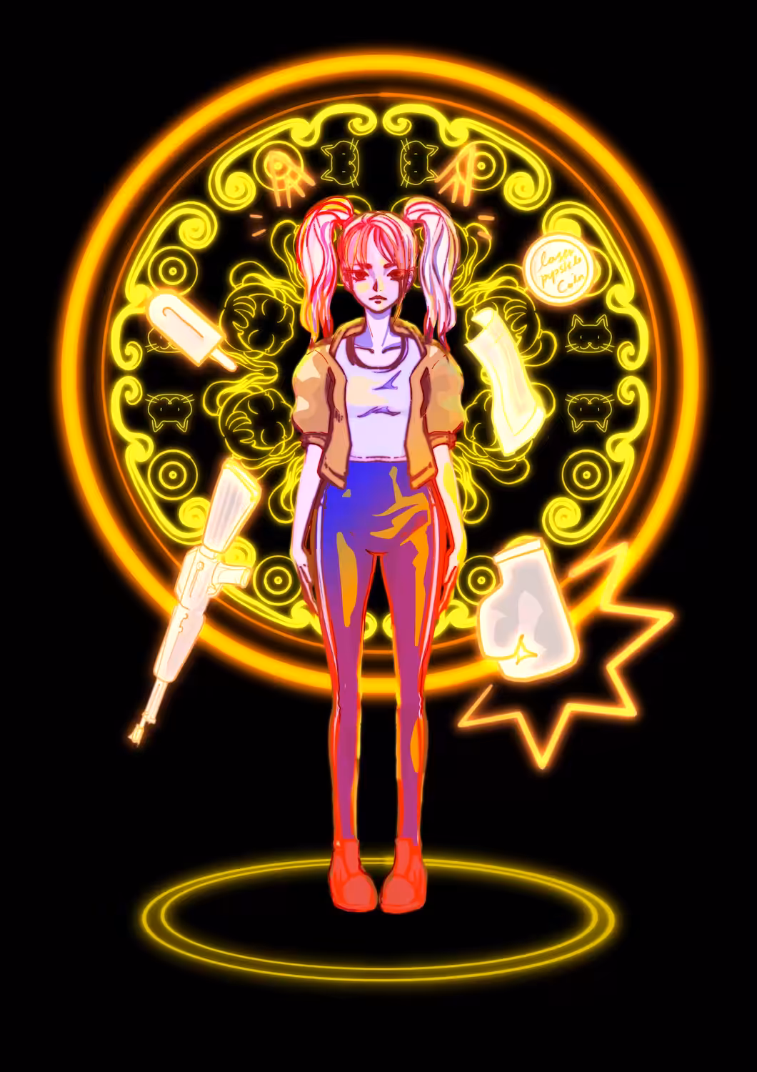LED Mandara girl -yellow-