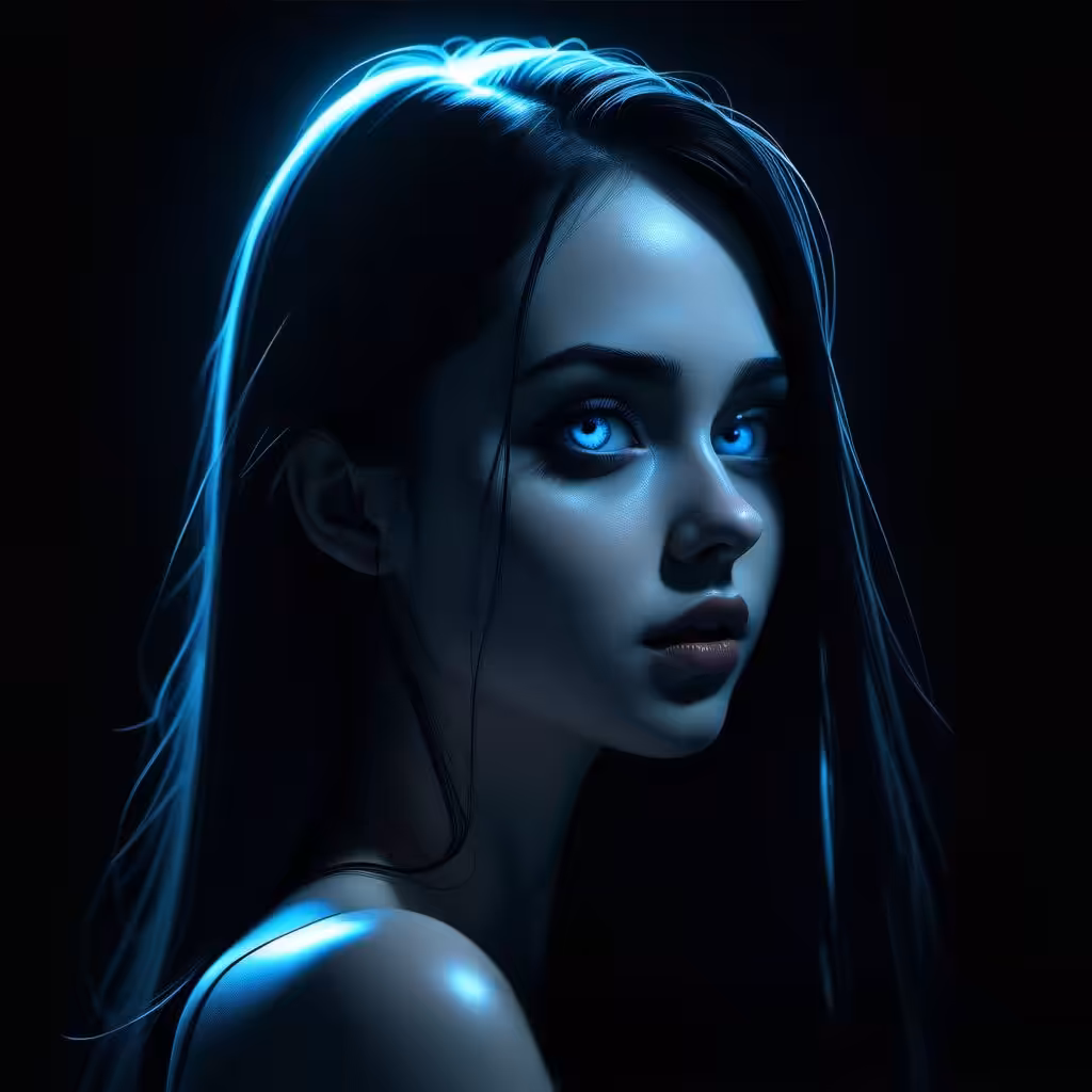 Her Blue eyes in the darkness 👀