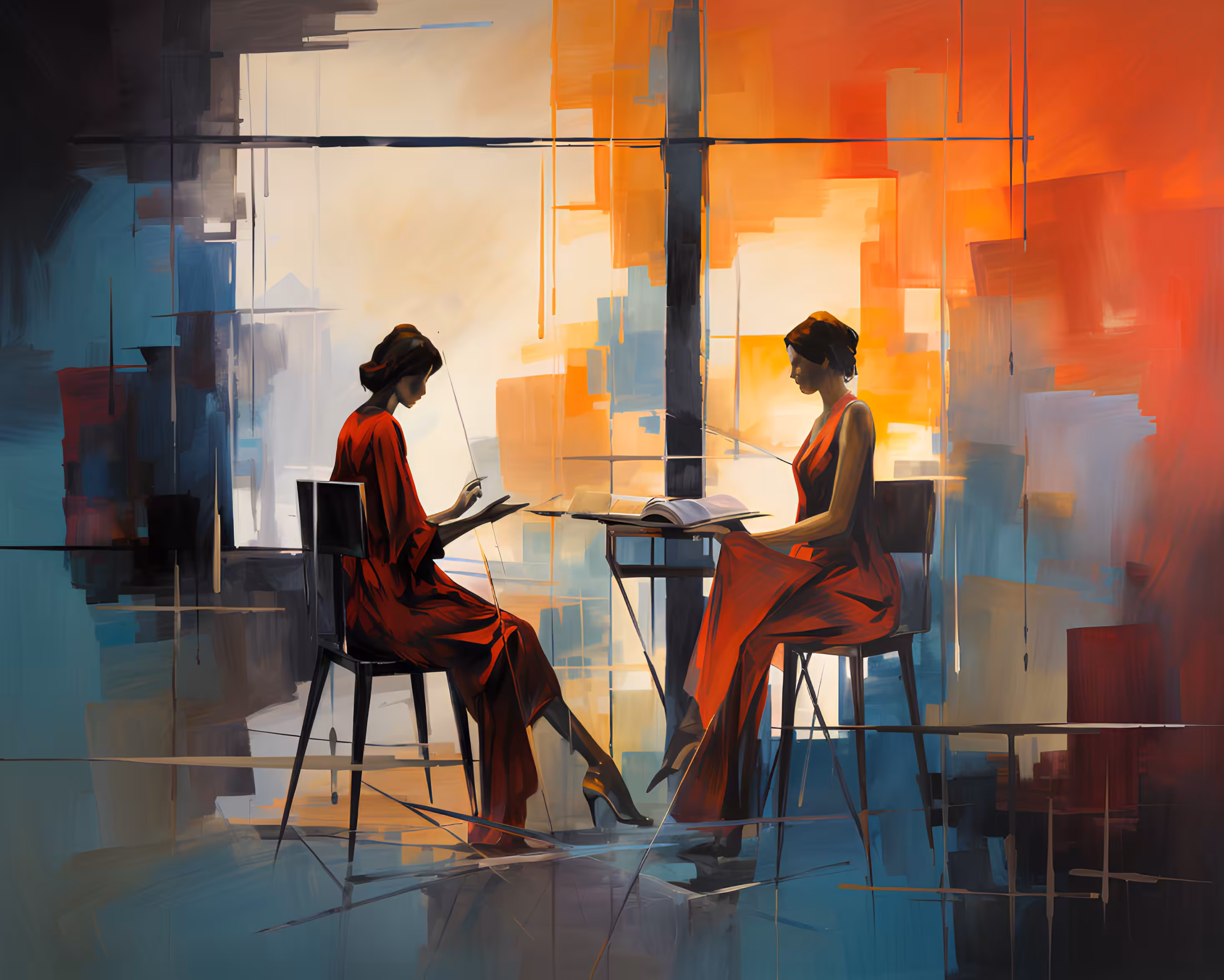Pixel Bytes: Upon the easel stands an oil portrait grand