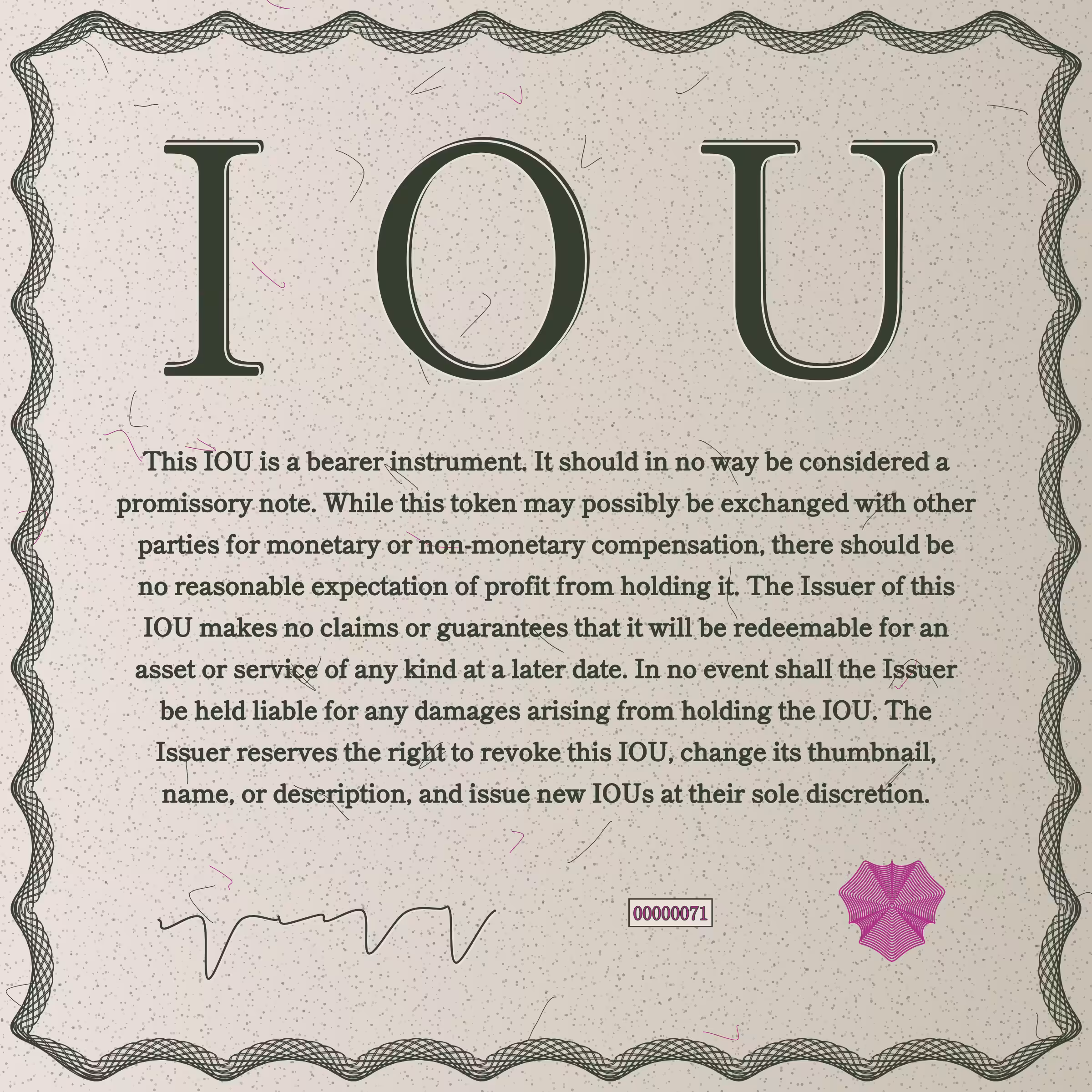 IOU #71