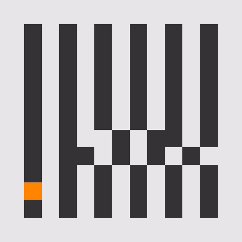 Verticals #11 - 11x11 Orange