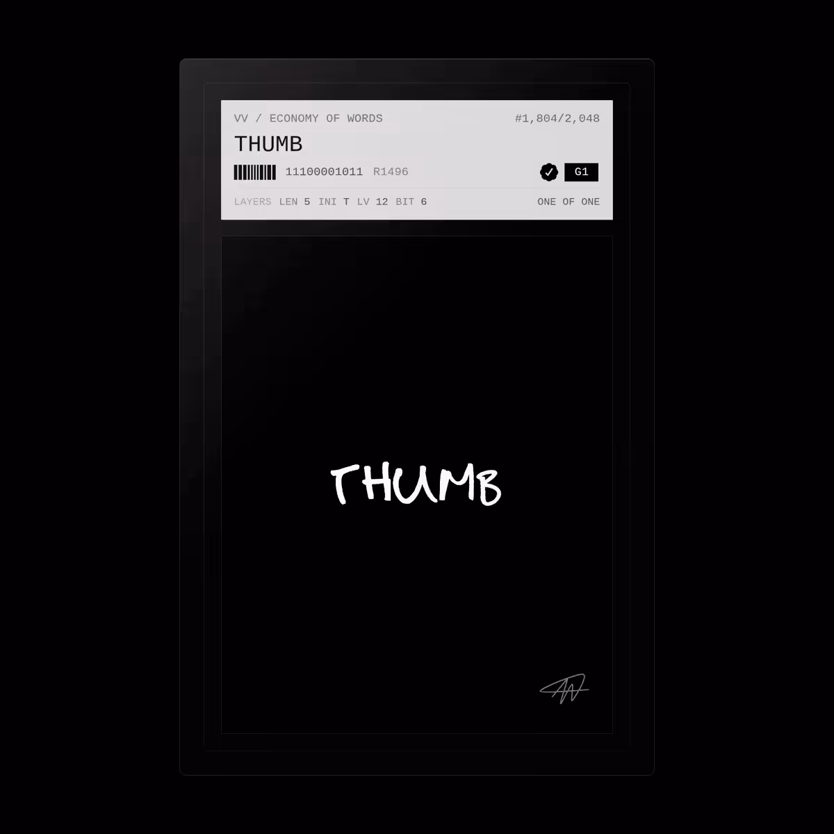 Economy of Words: THUMB · #1804