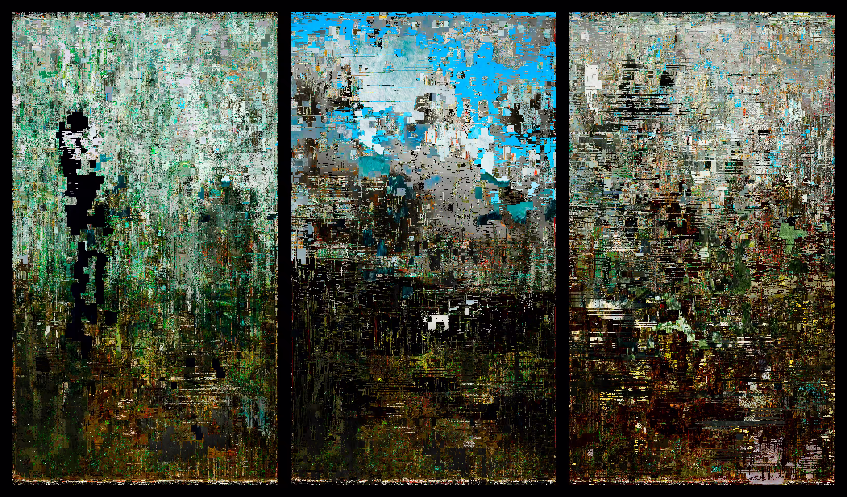 Triptych II of The emotional geographies. The exaltation of the territory
