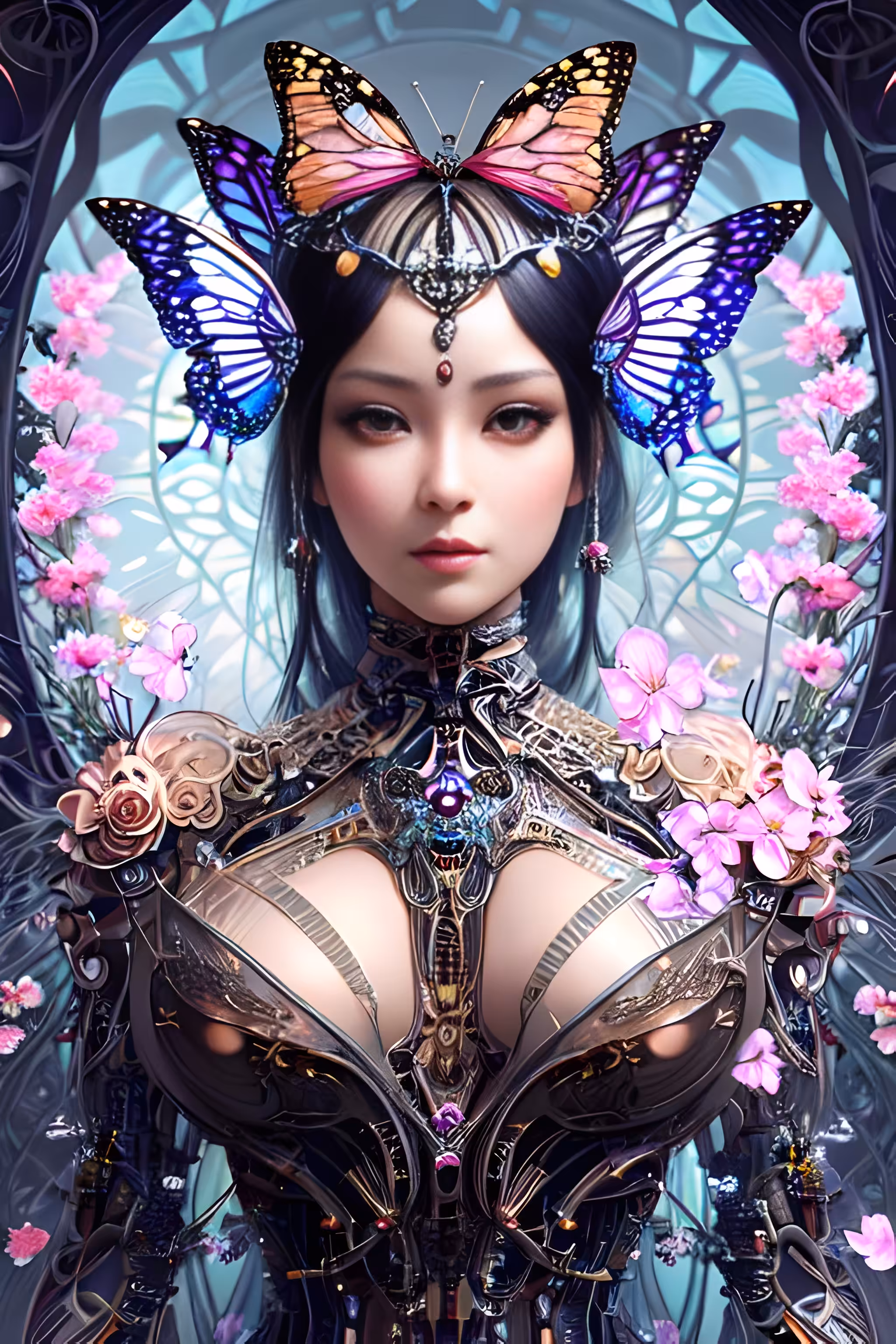 Ai Girl & Flowers 