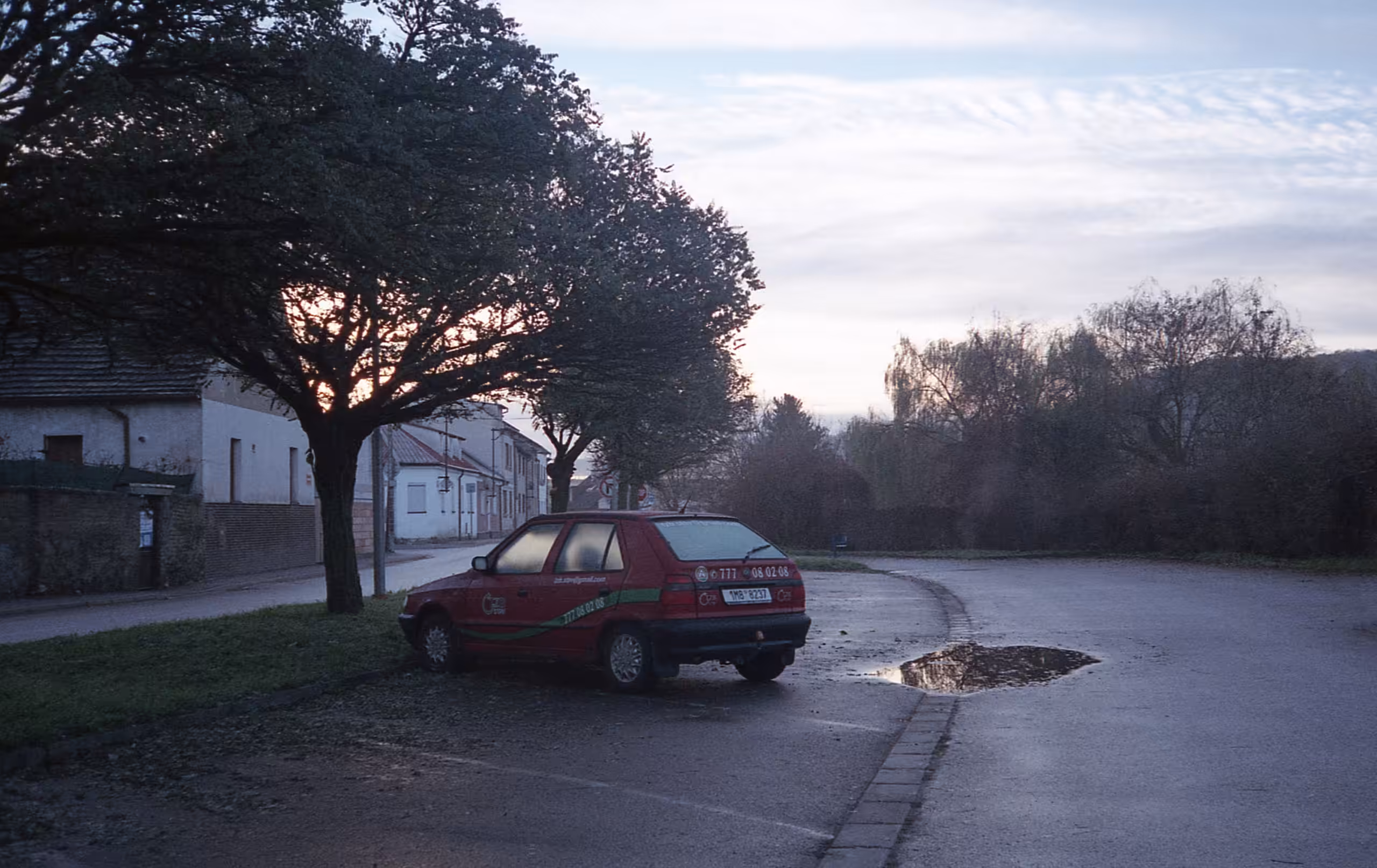 Lonely car in the morning