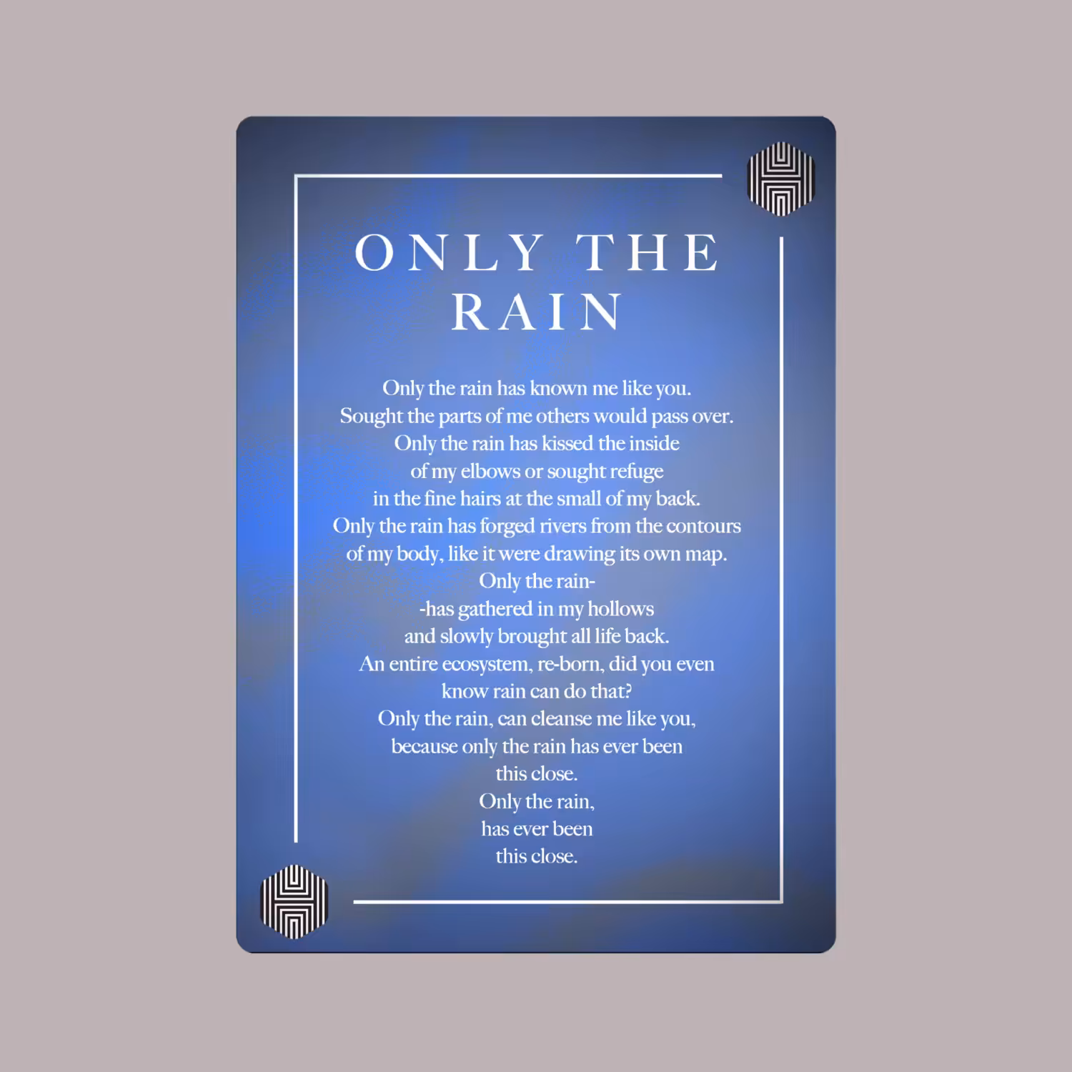 POETRY CARDS VOL 1 | META/VERSE: 014 - ONLY THE RAIN