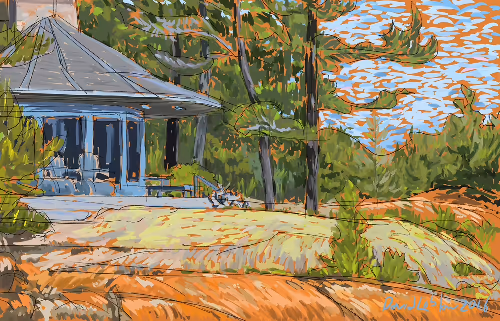 Cottage at Point au Baril (Digital Painting)