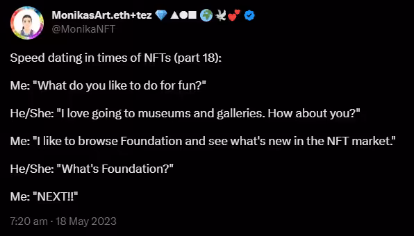 speed dating x NFTs 018: hobbies