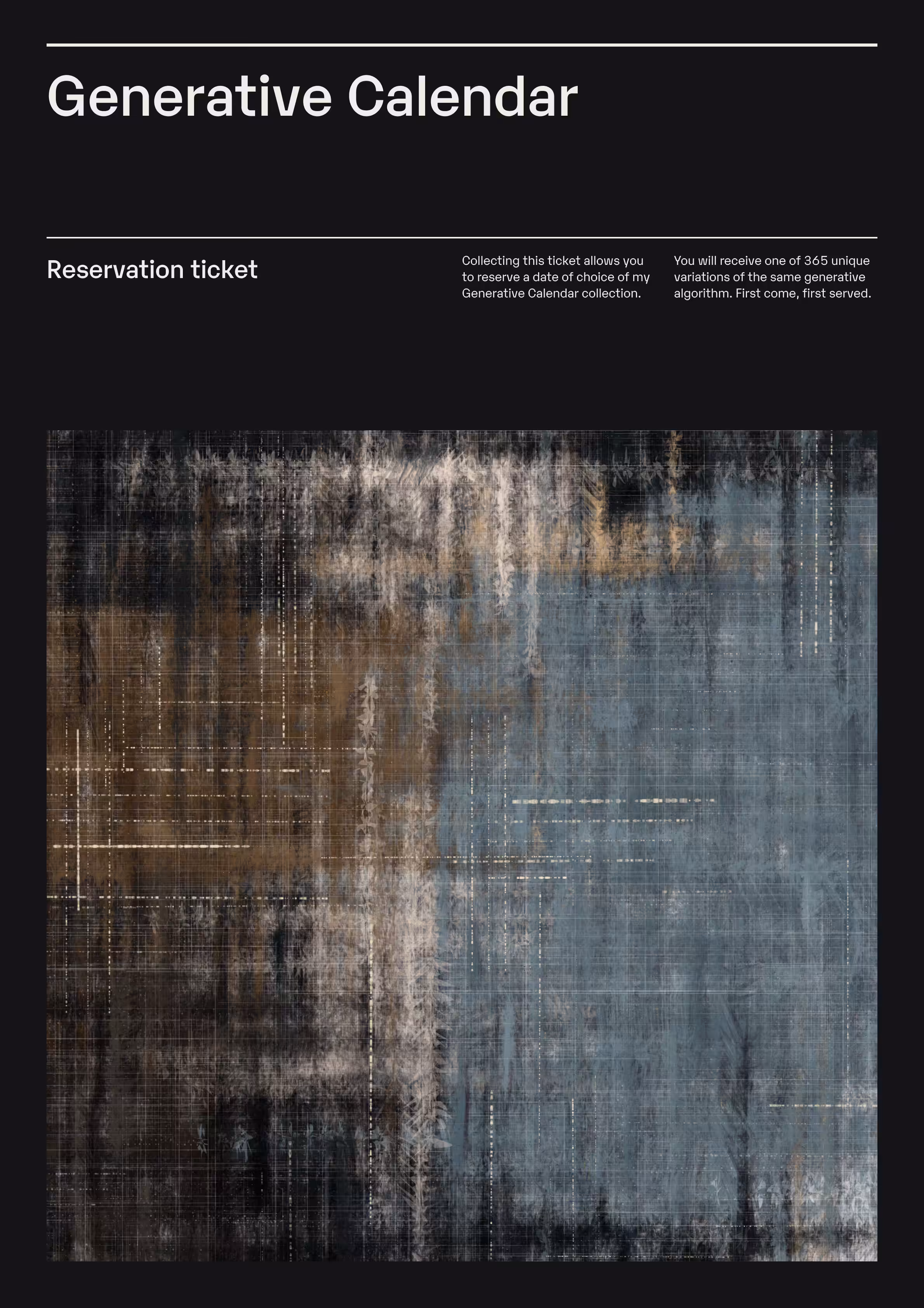 Generative Calendar — Reservation ticket