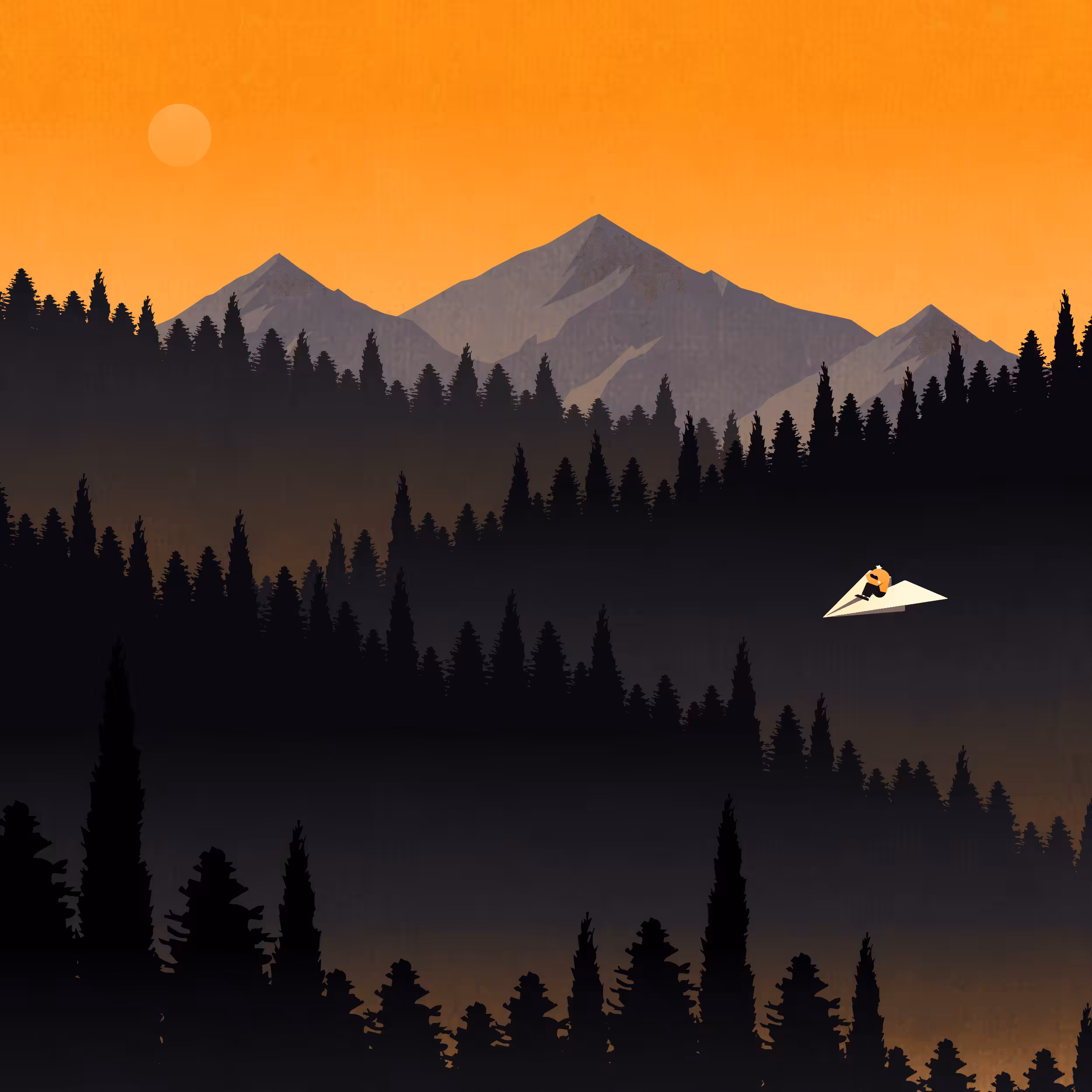The sunset forest