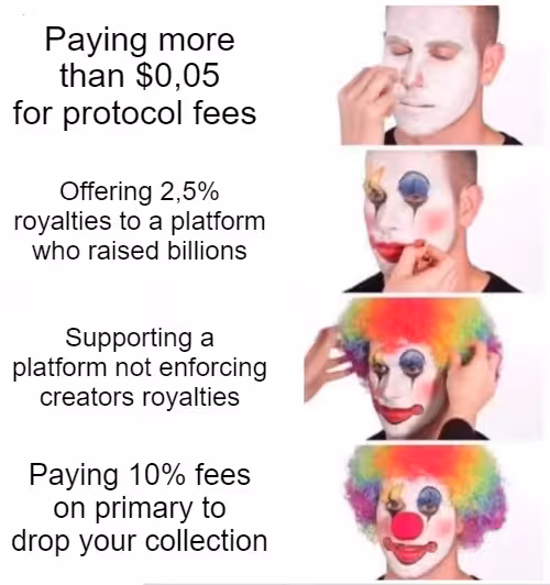 First they steal your royalties, then they quadrupled their fees. Wen Tezos, fren?