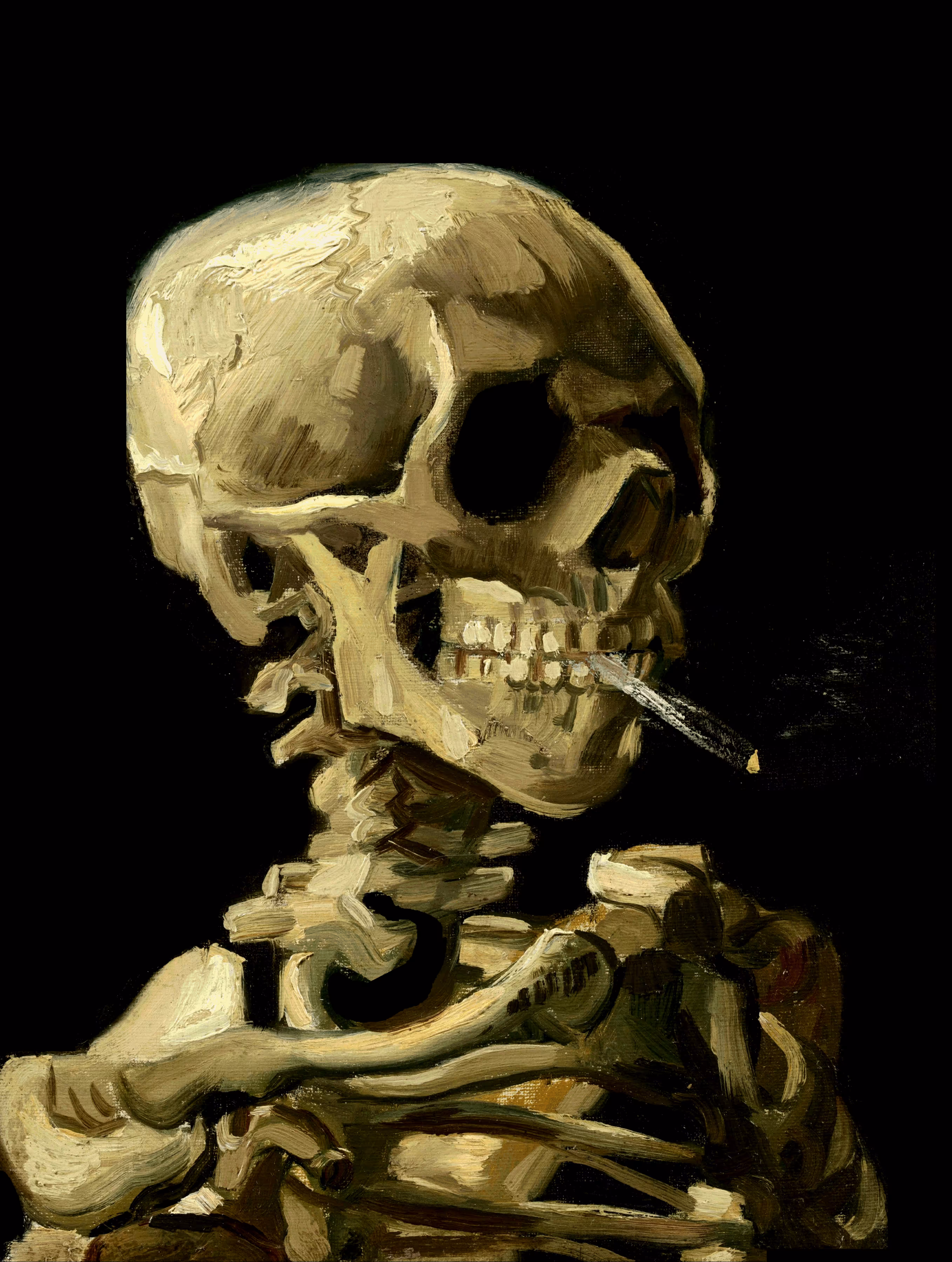 Museum NFT Vincent VanGogh Skeleton Smoking Cigarette Museum Modern Art .com Limited Edition 100 Copies