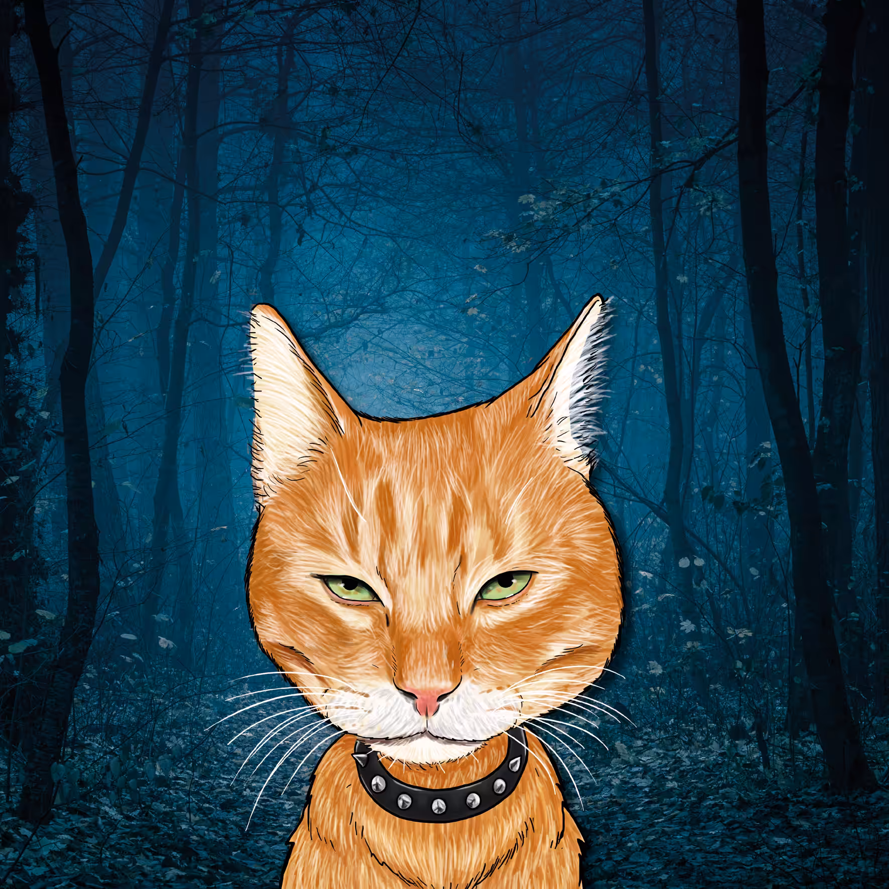 Rebel cat in the woods