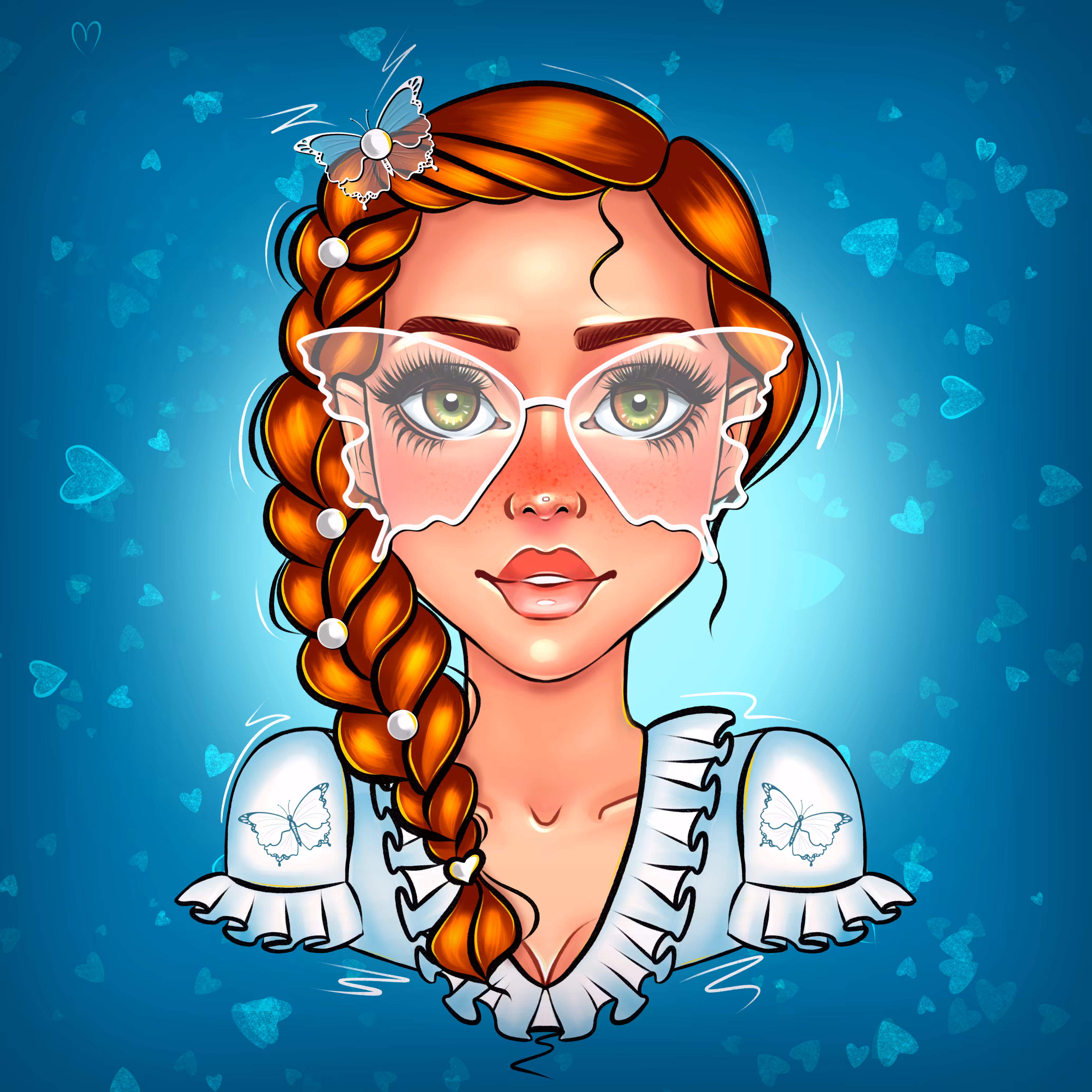 Girl loves butterflies