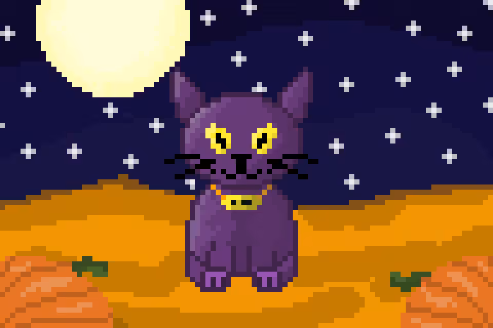 Halloween Pixel Cat