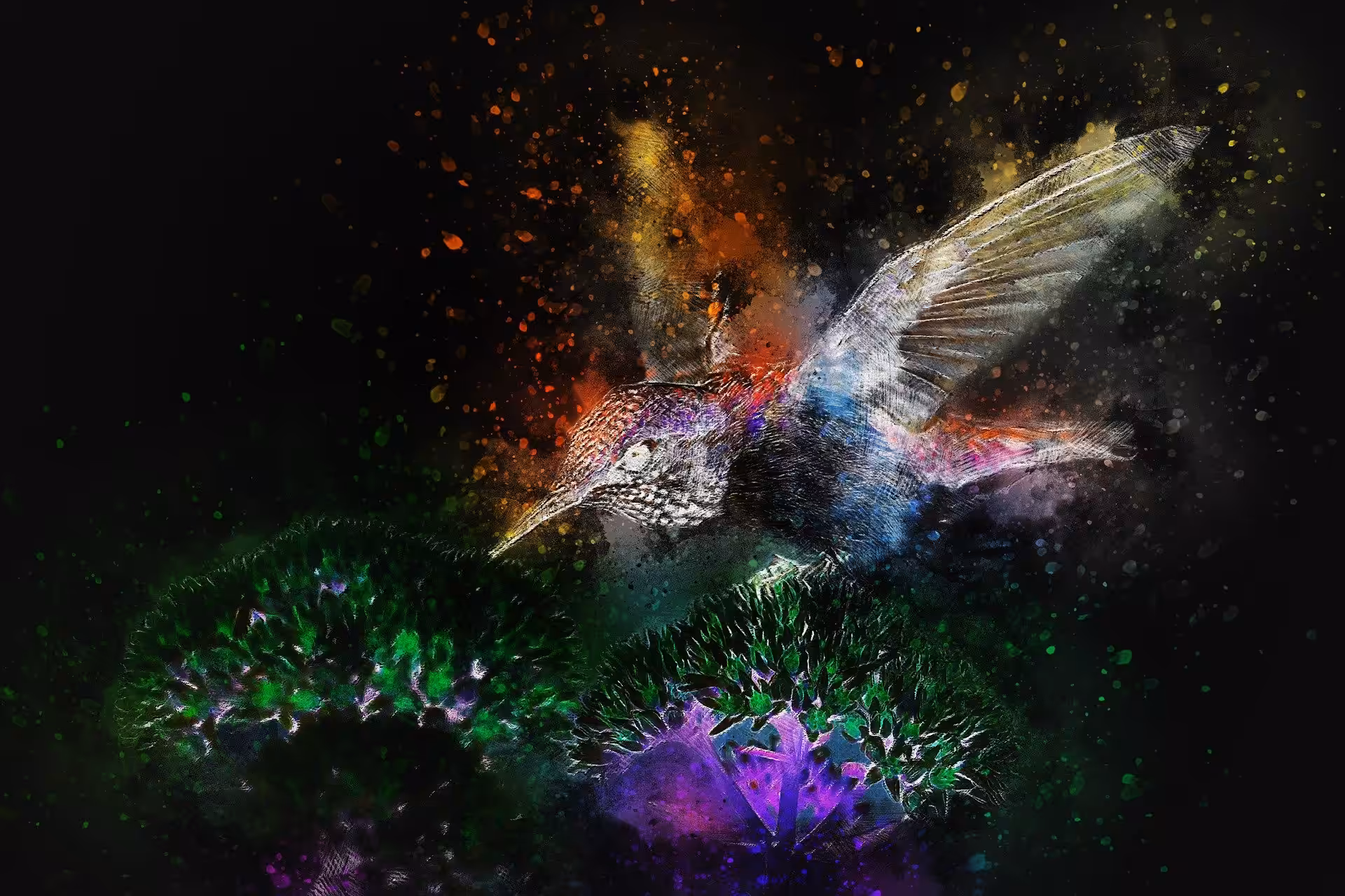 hummingbird artistic painting