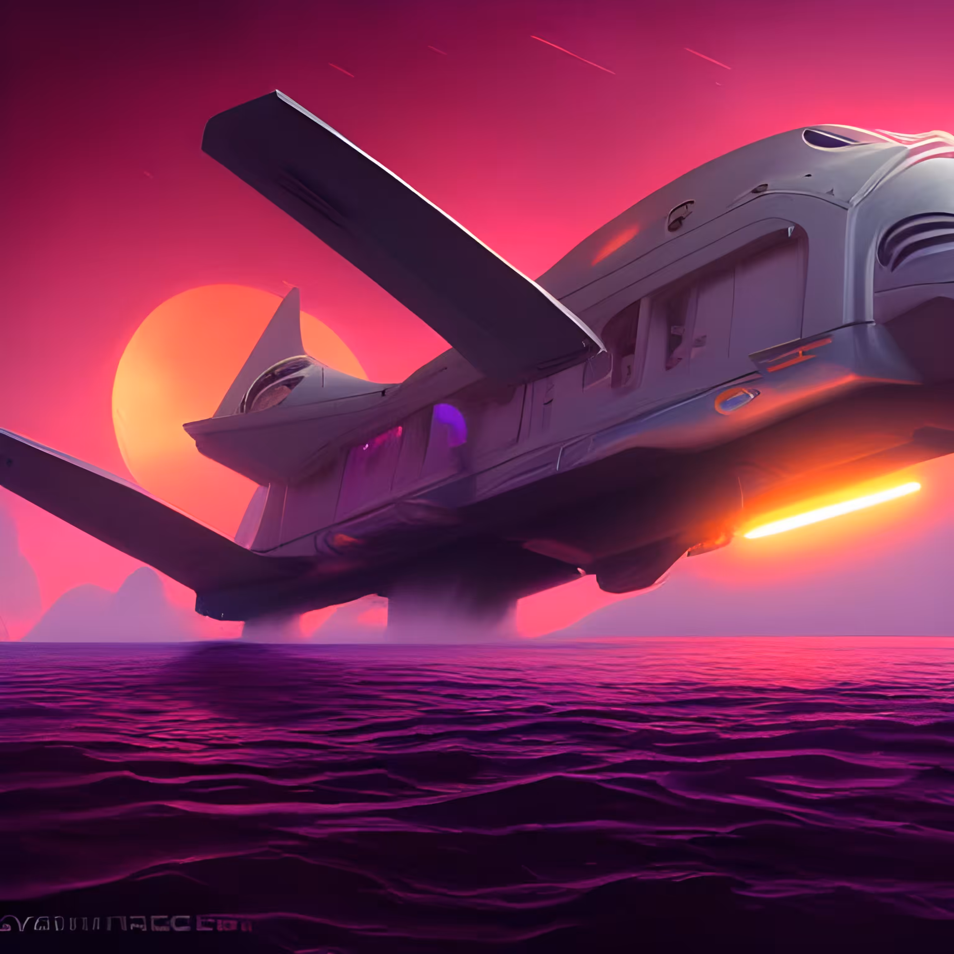 Landing on the purple sea