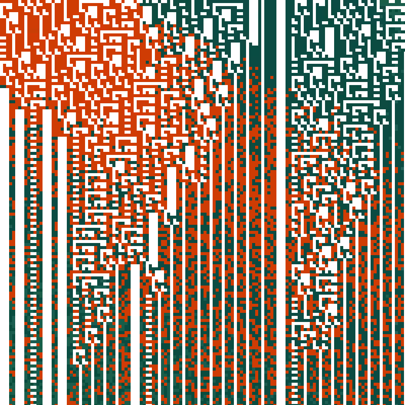 Colored Elementary Cellular Automaton #354