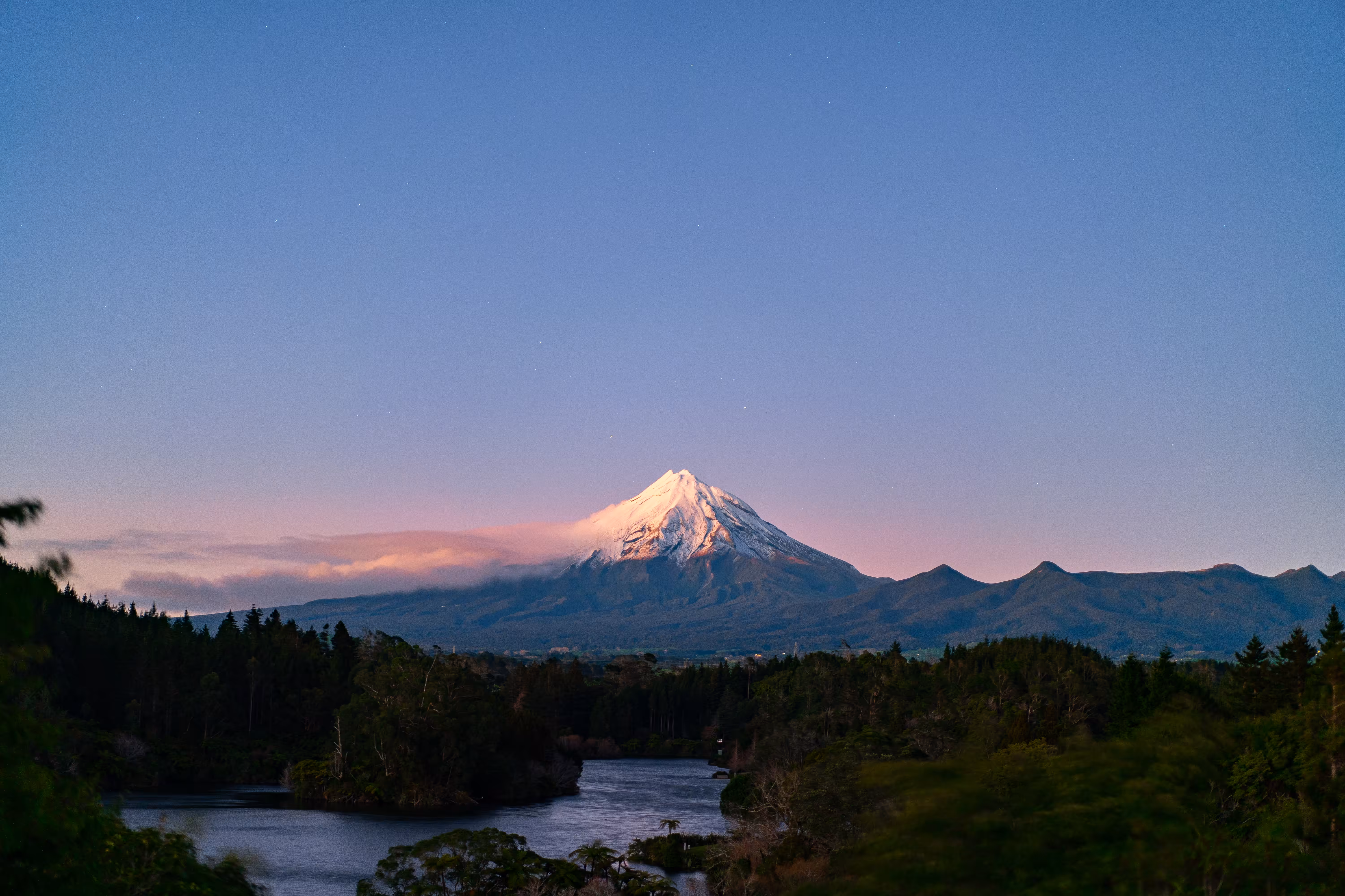 Mount Taranaki from Lake Mangamahoe