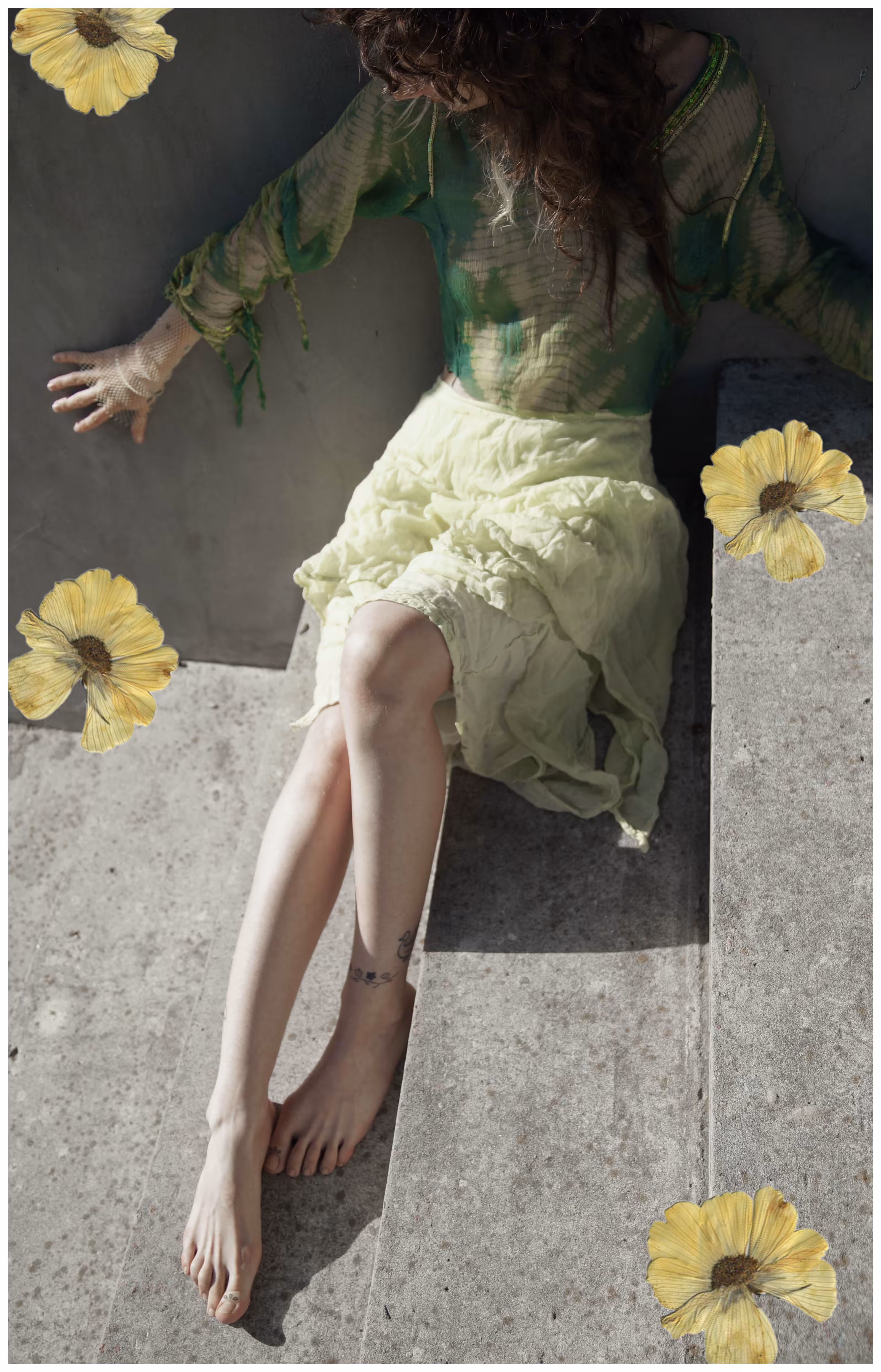 bathing in dried flowers