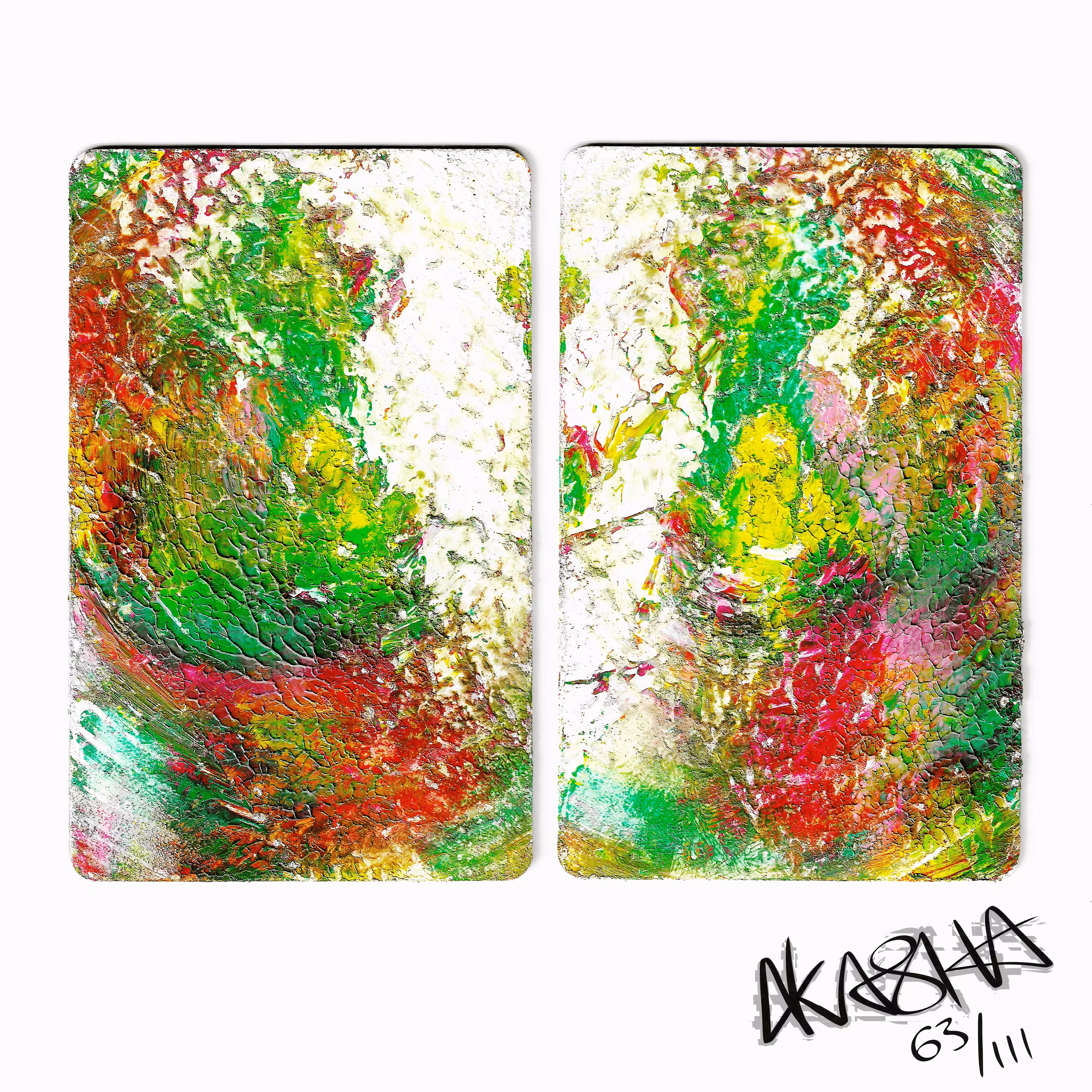 Micro Diptych: Neon Shards