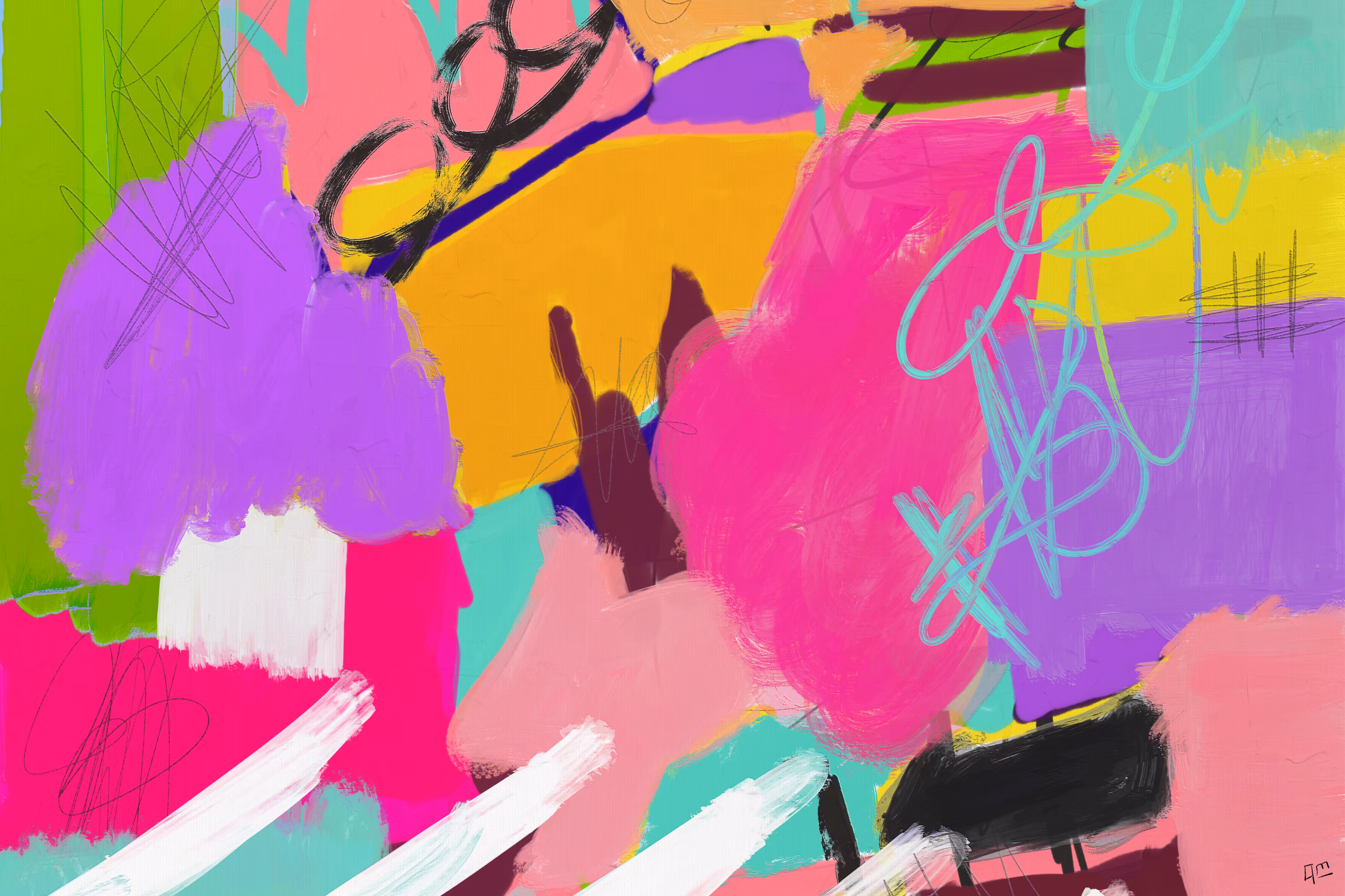 pink and purple blobs