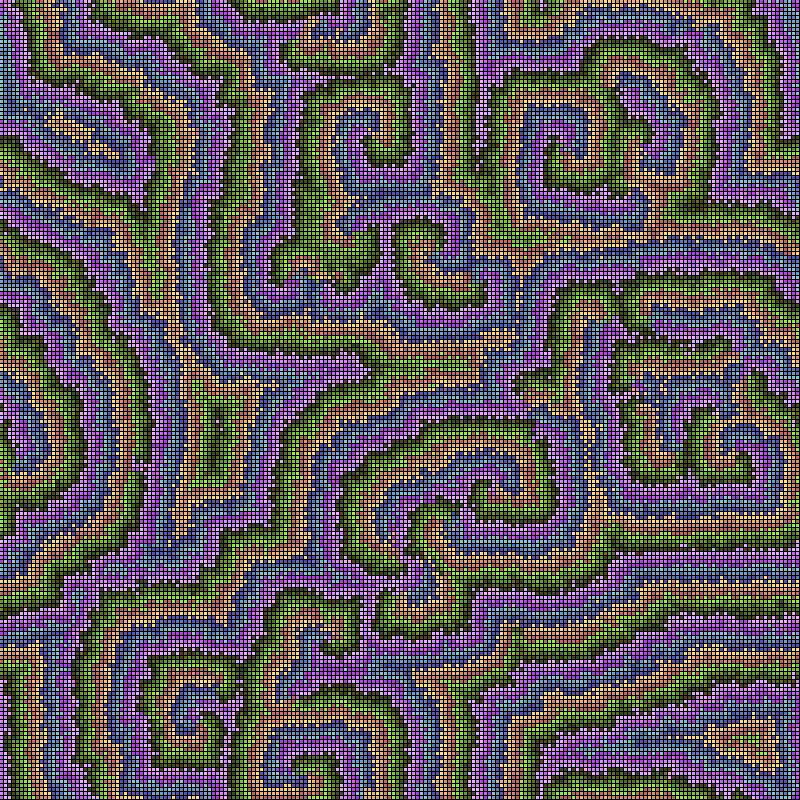 Reaction Diffusion Cellular Automata #49