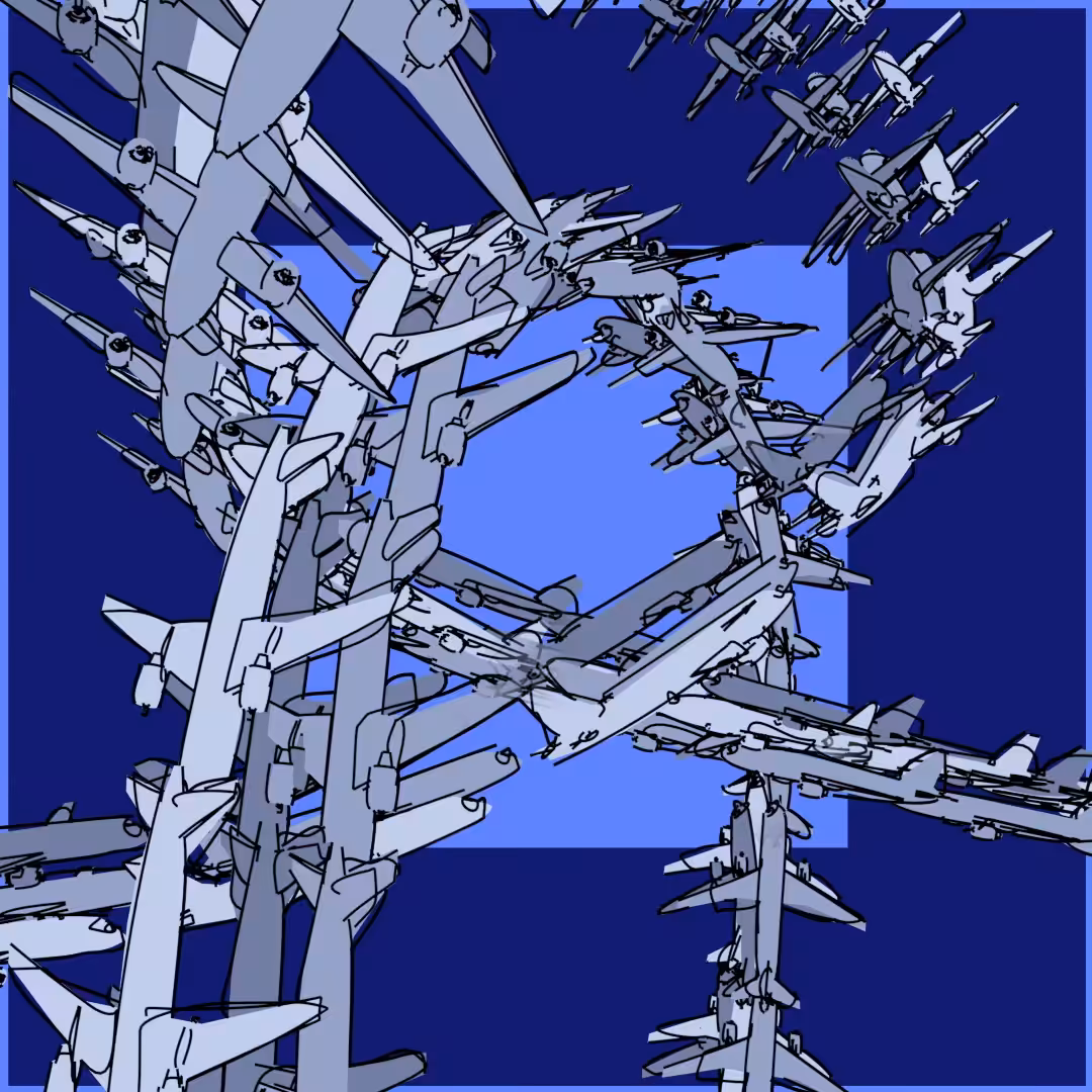 Airplanes on Blue #04