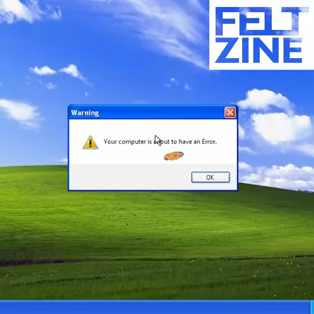 Canvas by Felt Zine: Canvas #317: desktop error. — vr. — flowers. — white box logo. — power on
