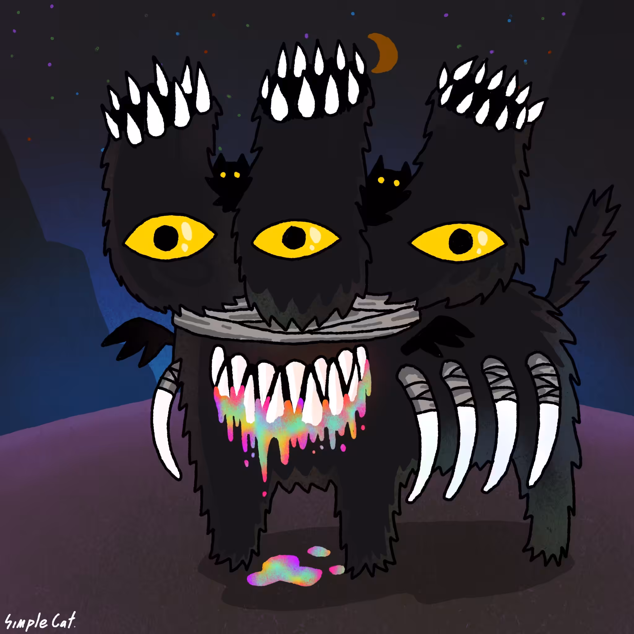 #15 three eyes cat monster 