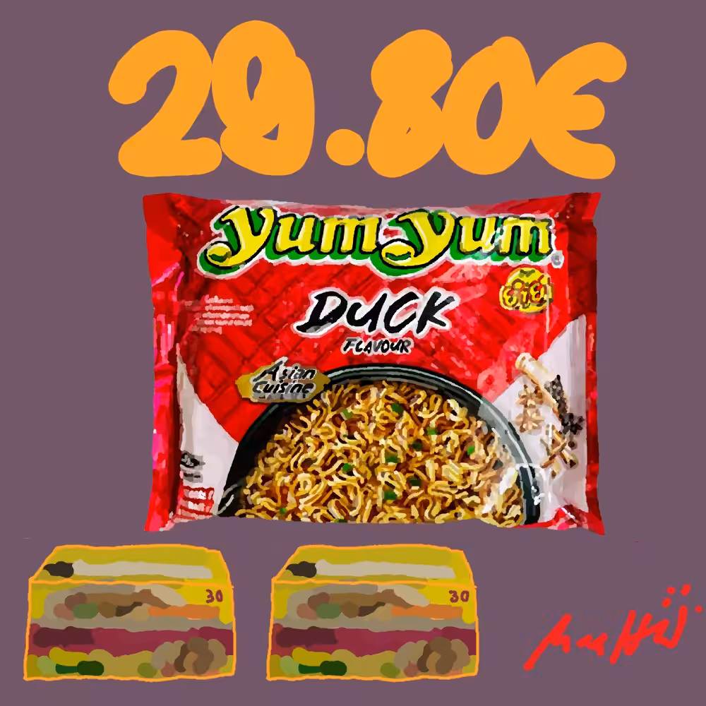 Yum Yum Instant Nudeln Ente, 2 Pakete mit 30 x 60g