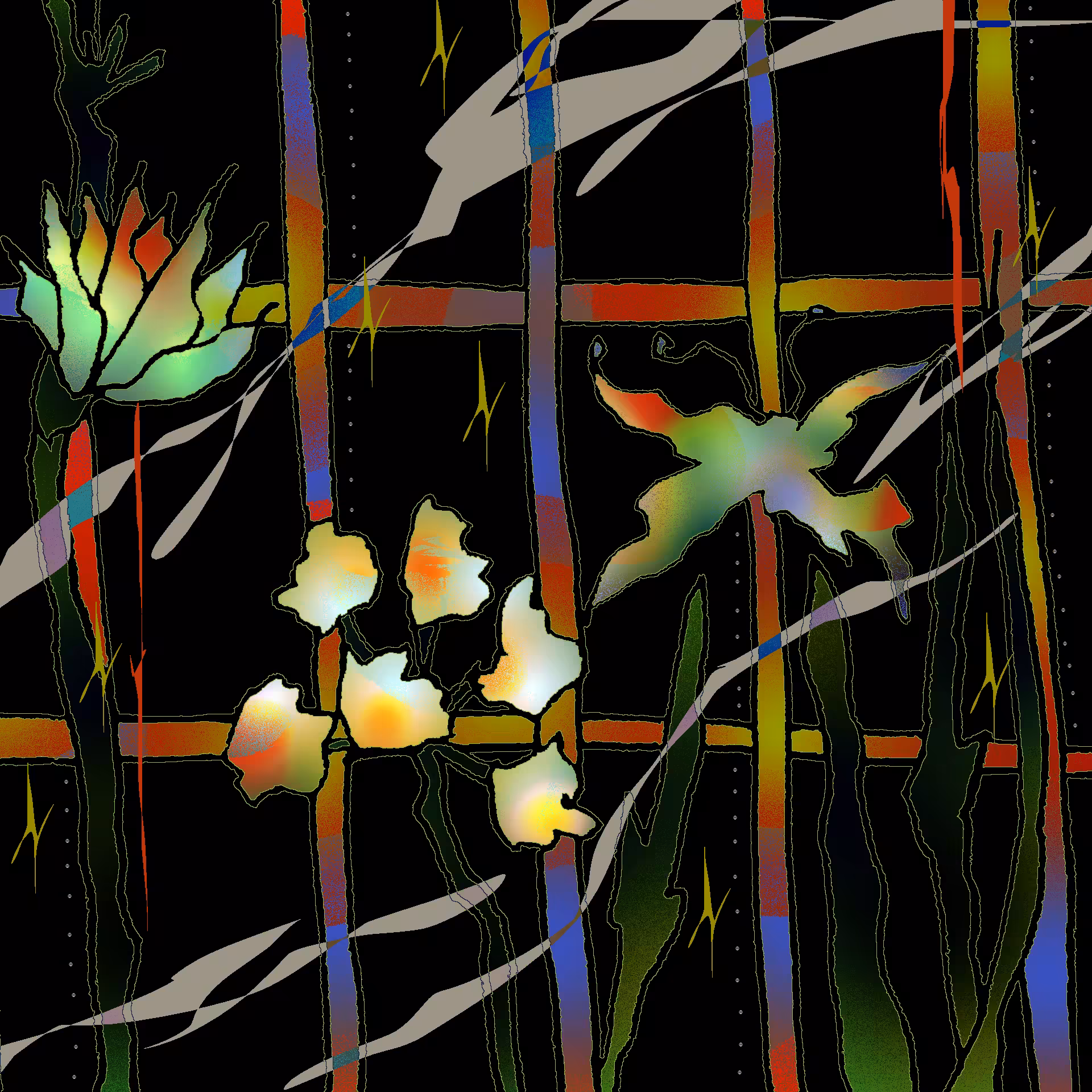 wildflowers by the wire fence