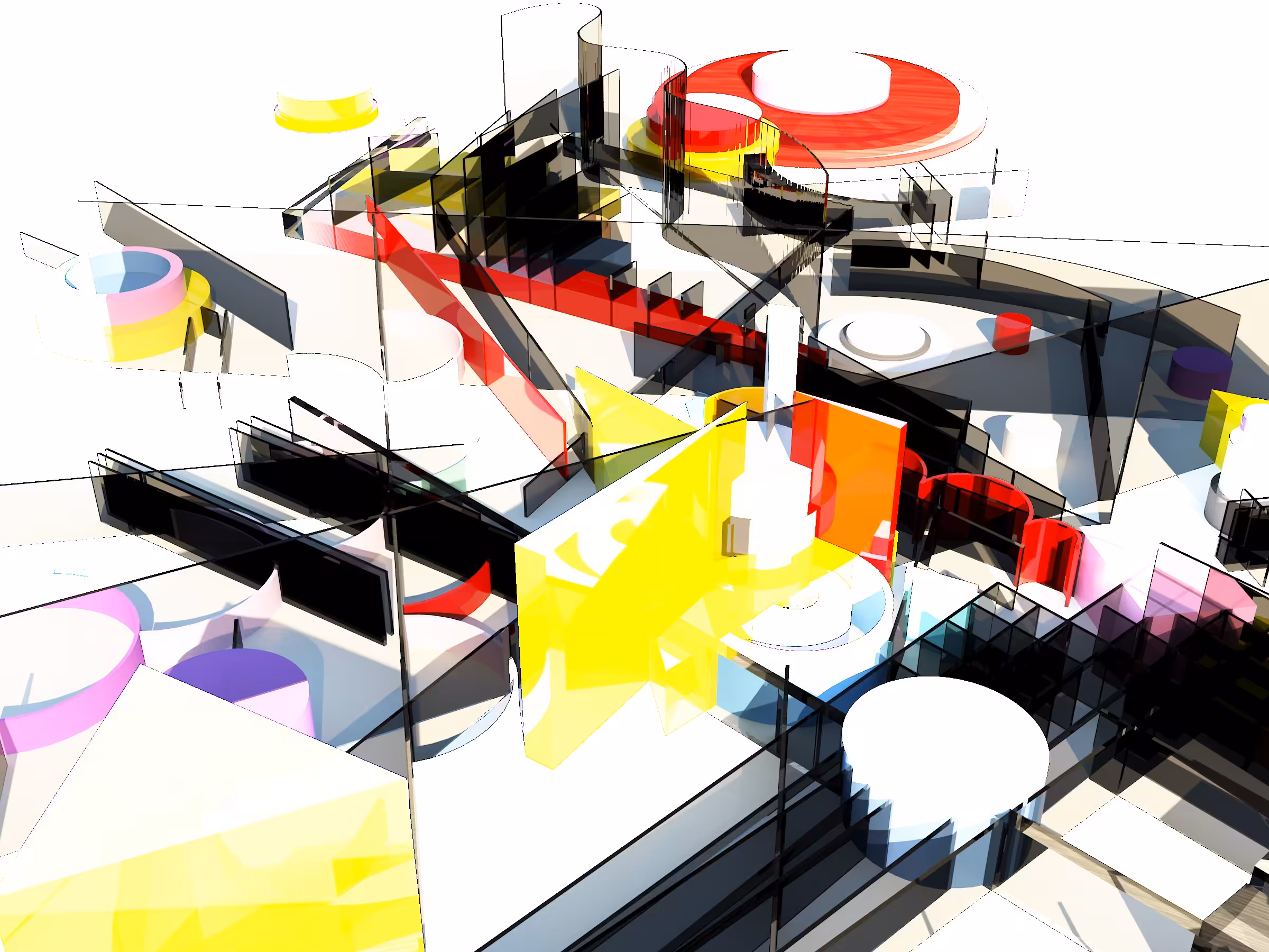 Wassiliy Kandinsky Composition vııı 3d modelling #3