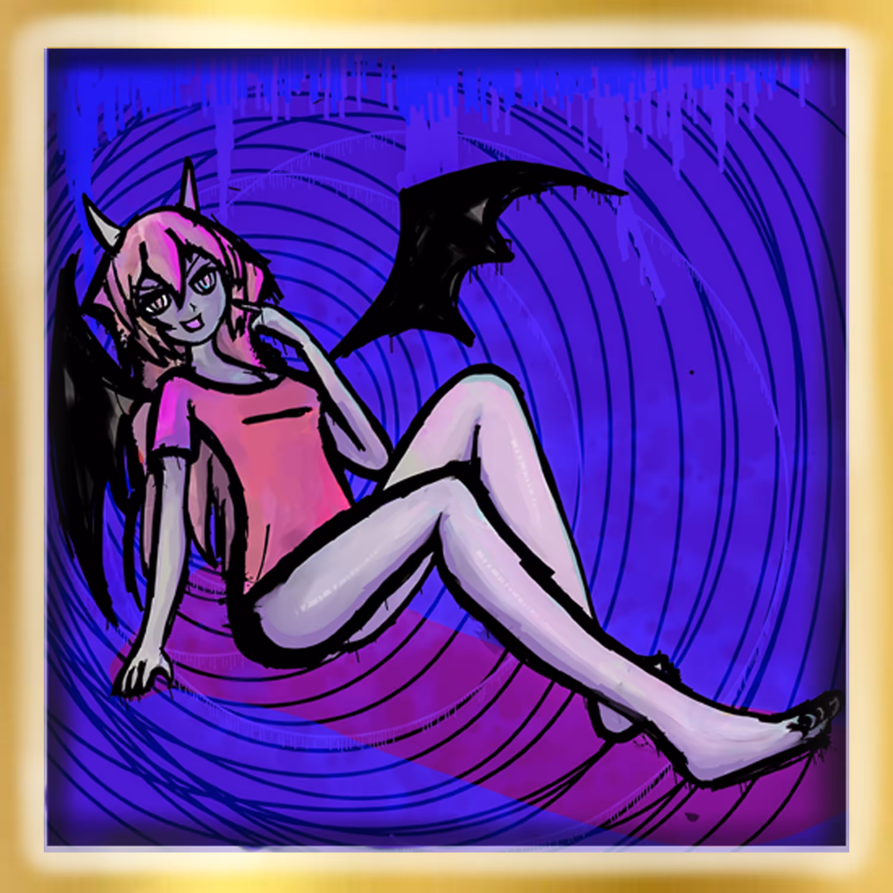 Love From Hell Gold Frame