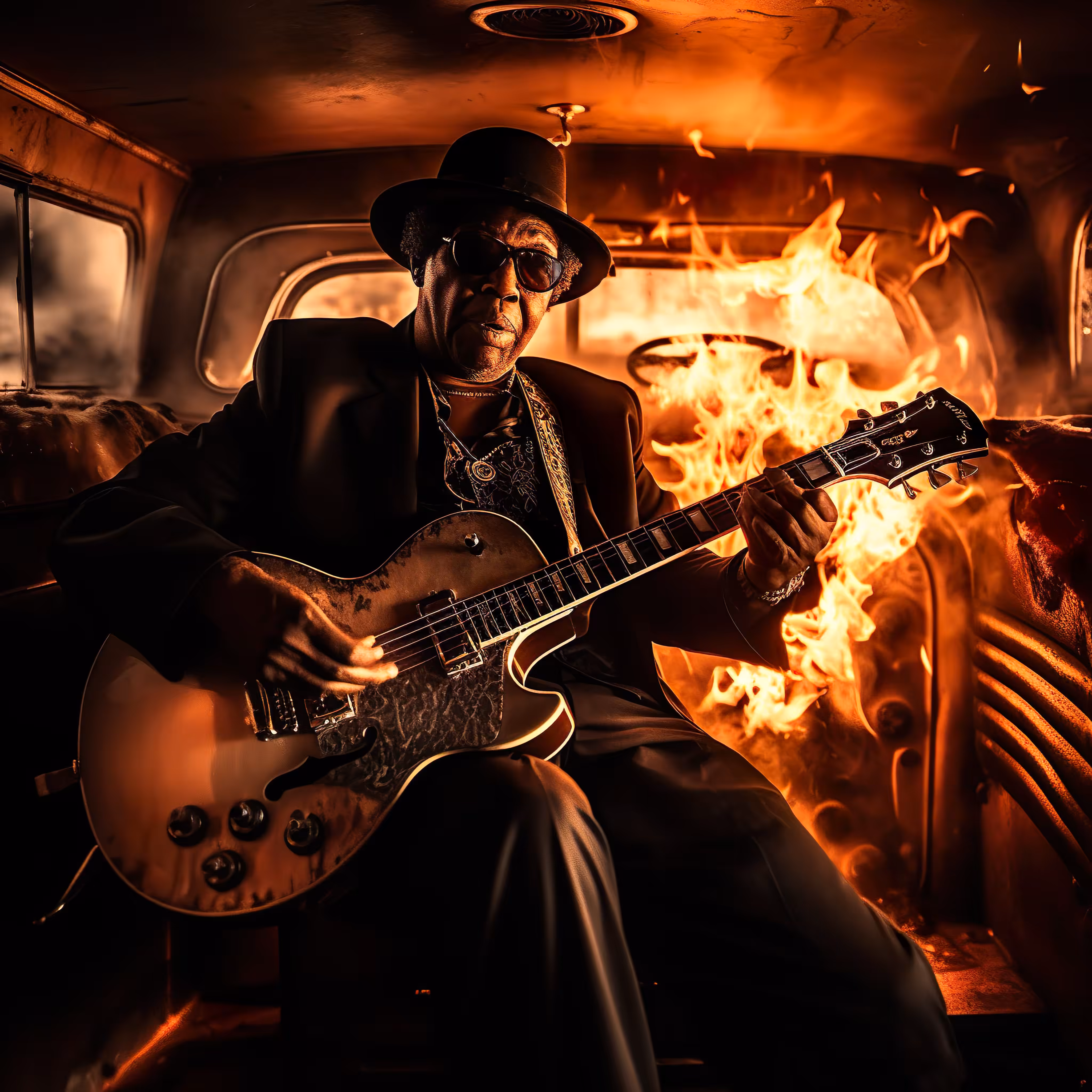 blues guitarist portrait