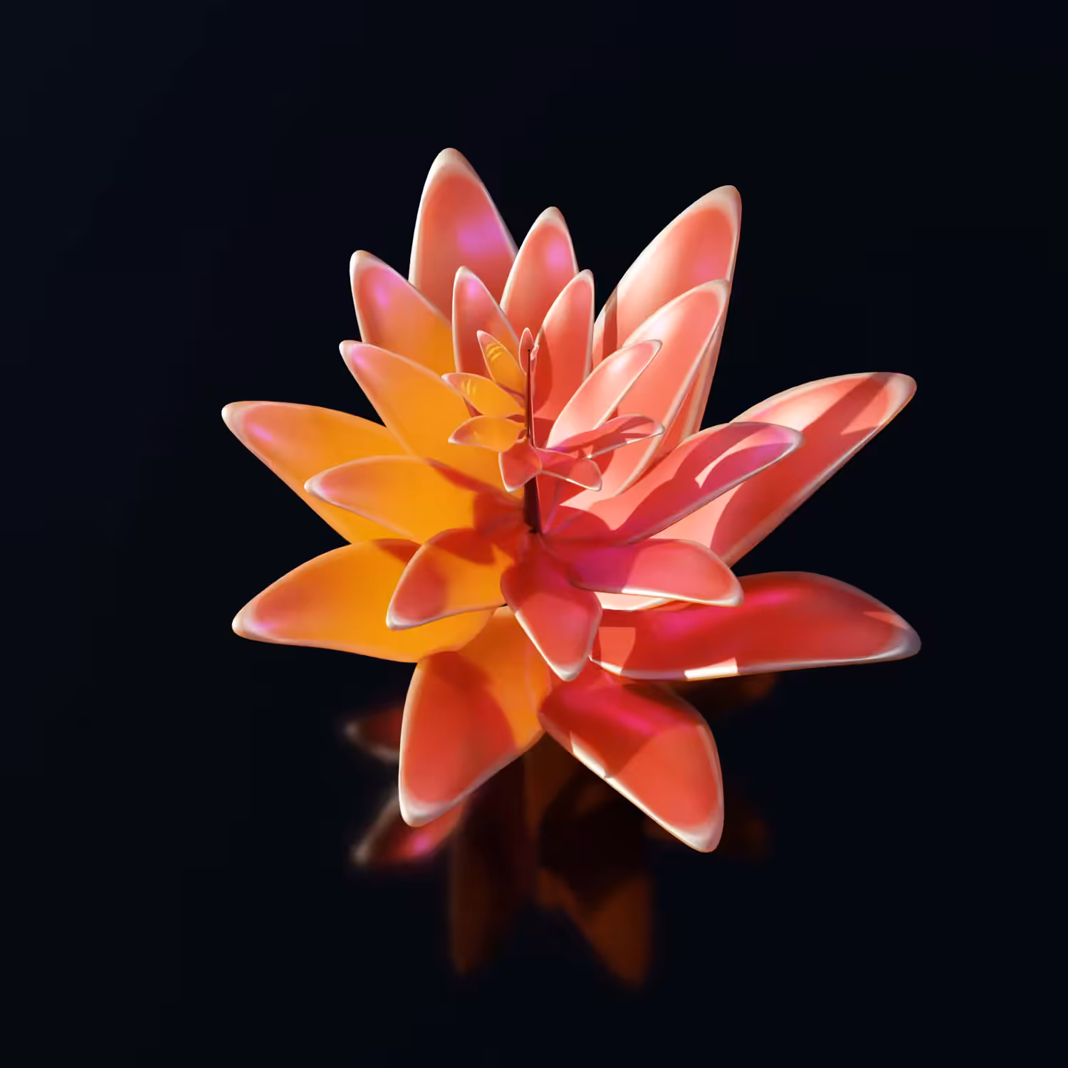Glowing Peach Flower