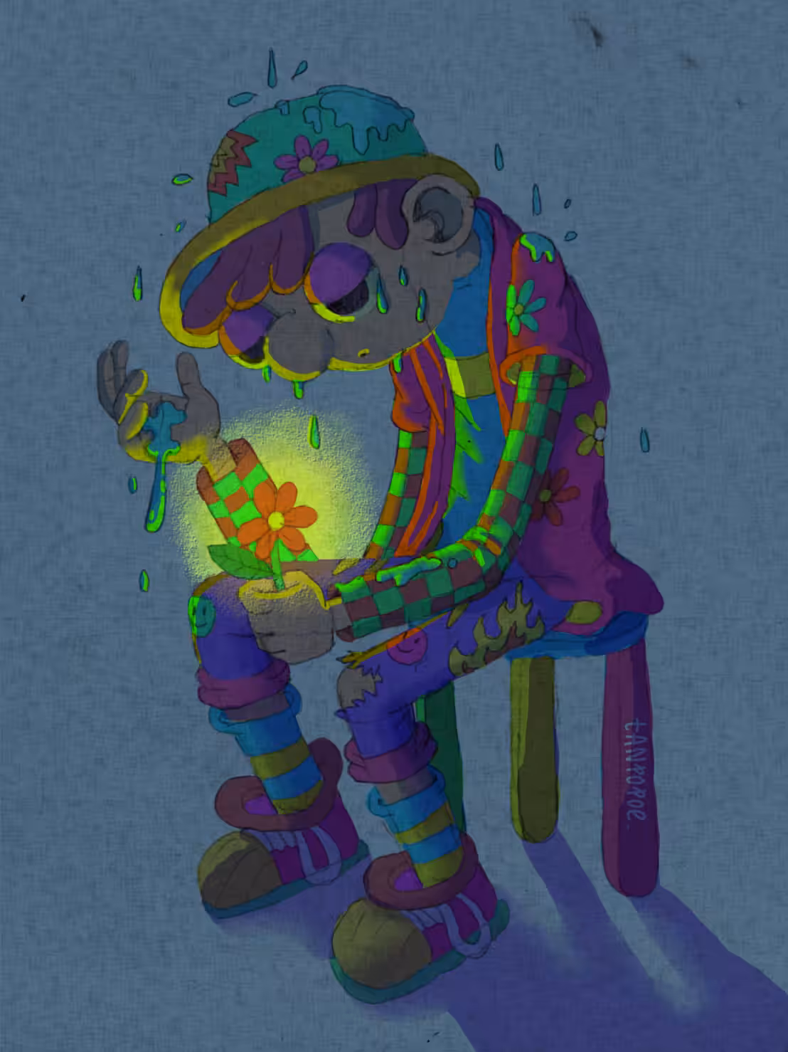 raniny day and flower and joker to sad time