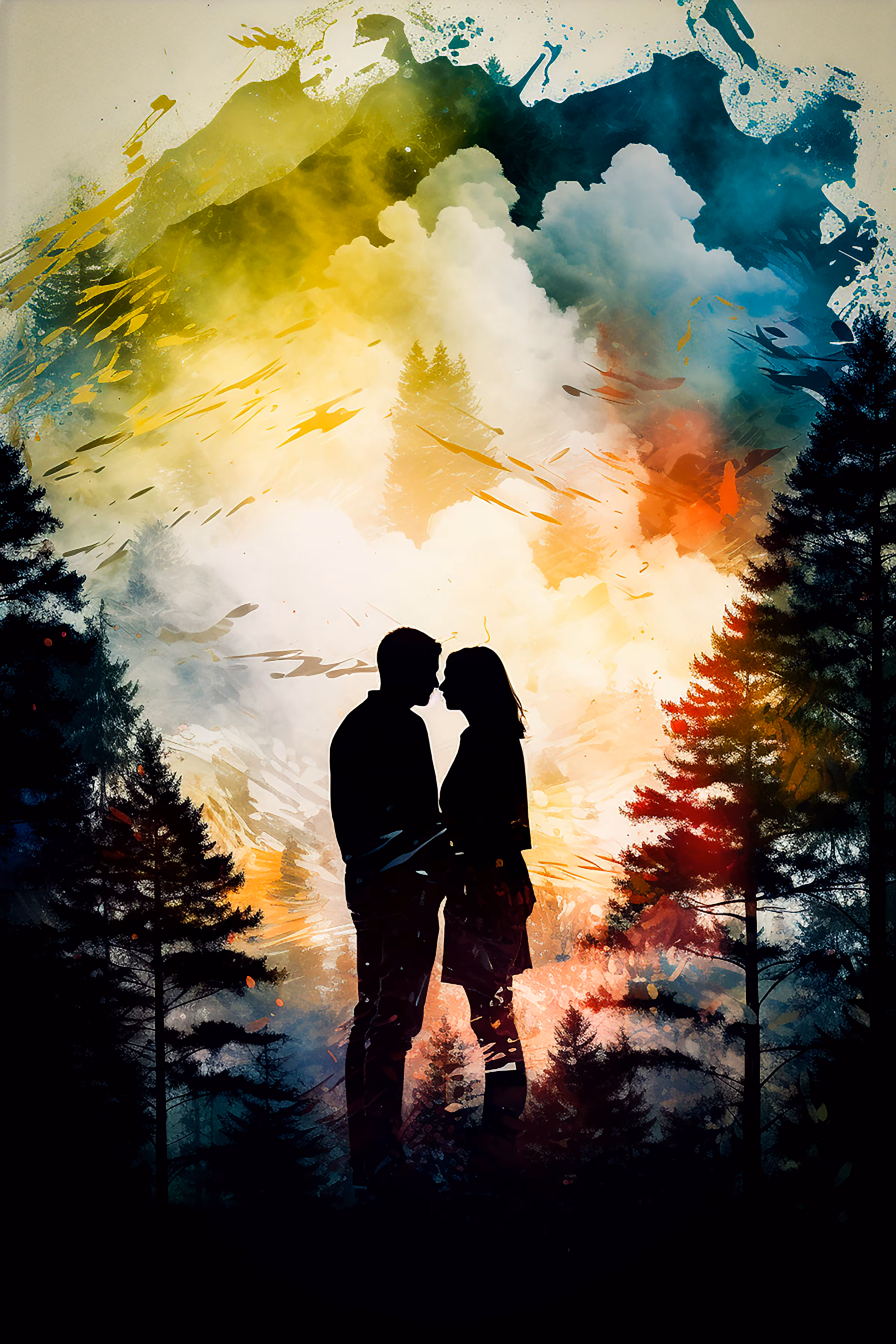 The Collector's Corner: Lovers in shadowed watercolor
