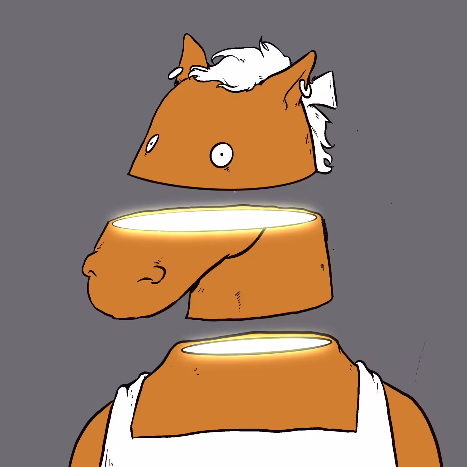 horse head - half torn